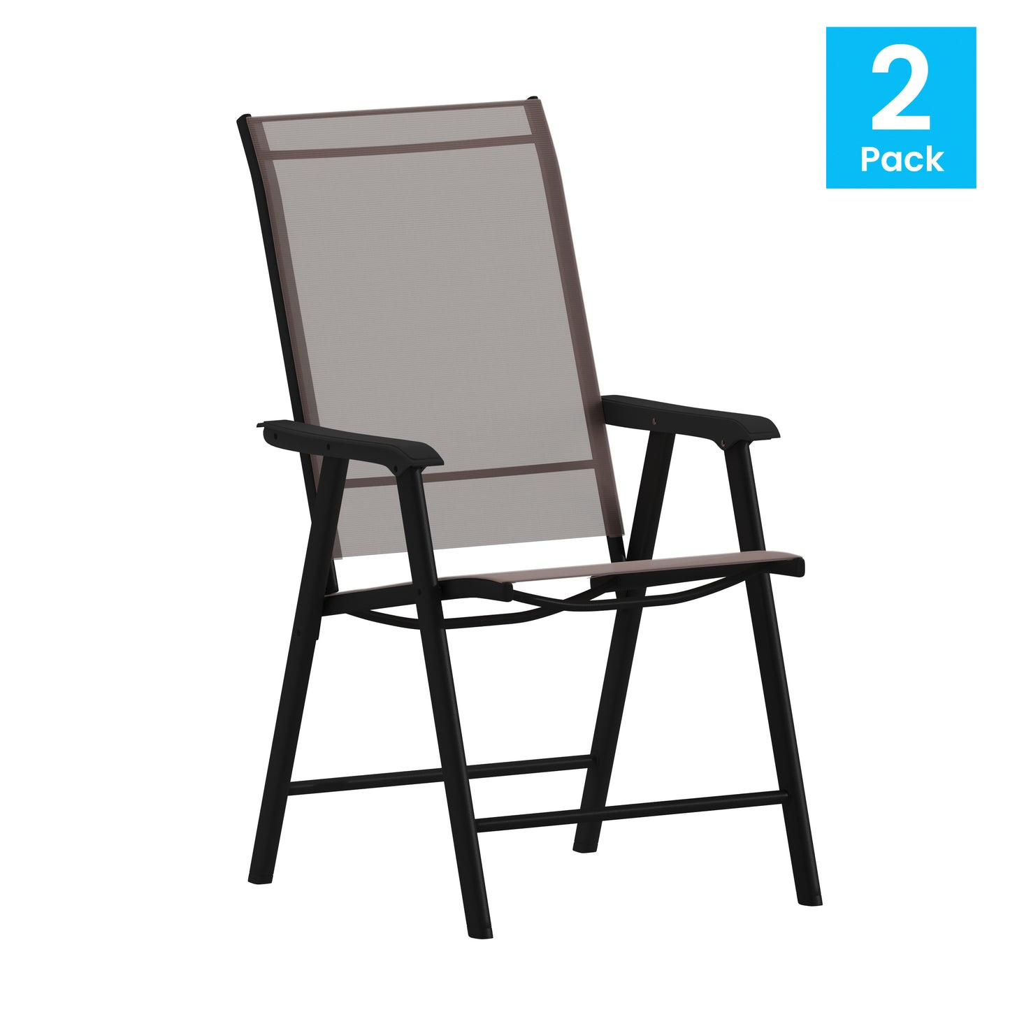 Paladin Brown Outdoor Folding Patio Sling Chair Brown