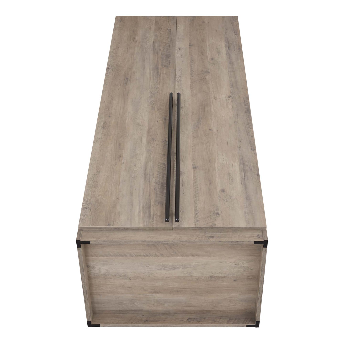Manhattan Comfort Lee Modern Freestanding Wardrobe Closet 2.0 with 1 Hanging Rod, 1 Shelf, and 2 Drawers in Rustic Grey- Set of 2 2-WC002-GY