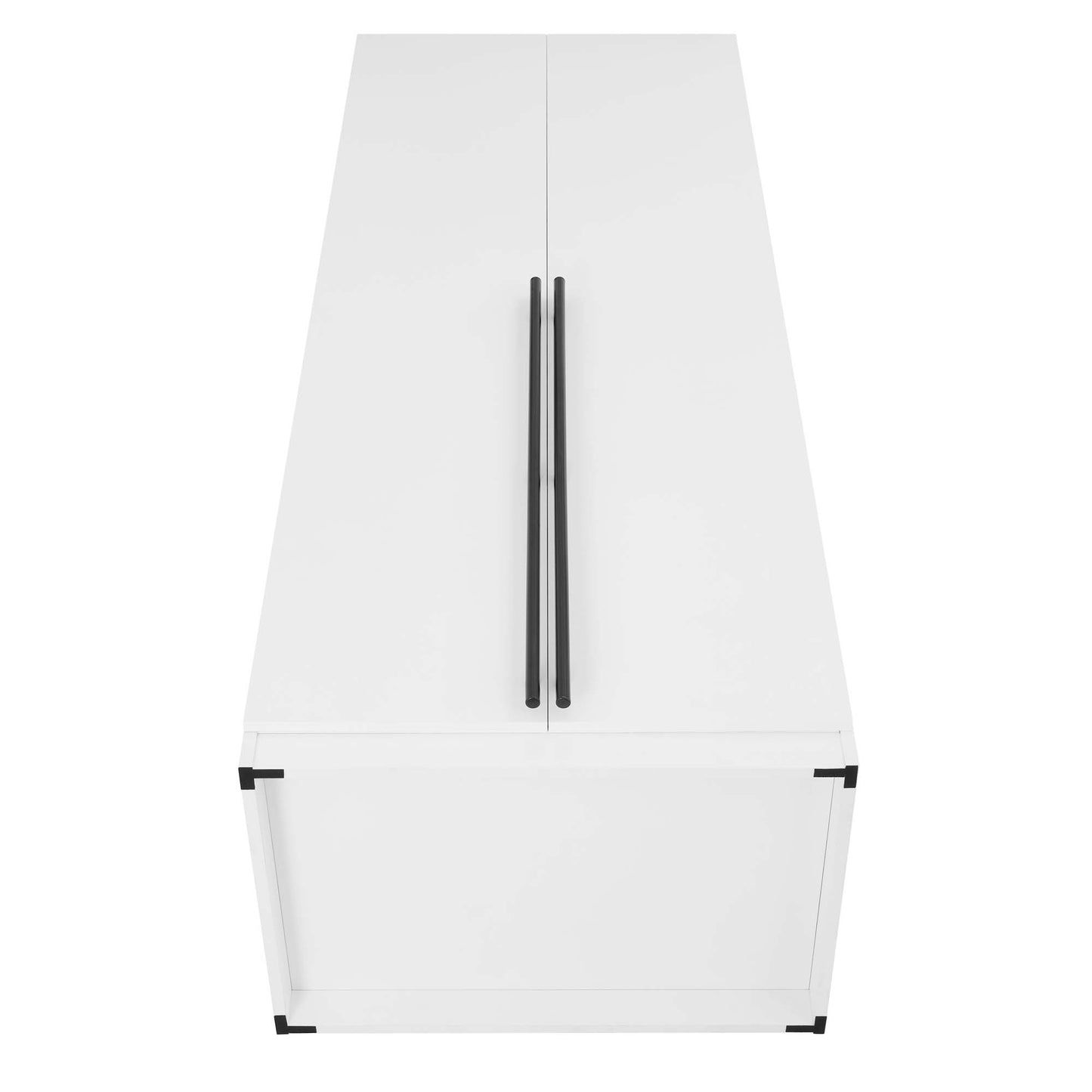 Manhattan Comfort Lee Modern Freestanding Wardrobe Closet 2.0 with 1 Hanging Rod, 1 Shelf, and 2 Drawers in White- Set of 2 2-WC002-WH