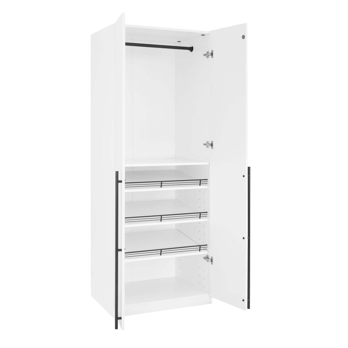 Lee Modern 32" Wardrobe Closet in White - Set of 2 2-WC003-WH