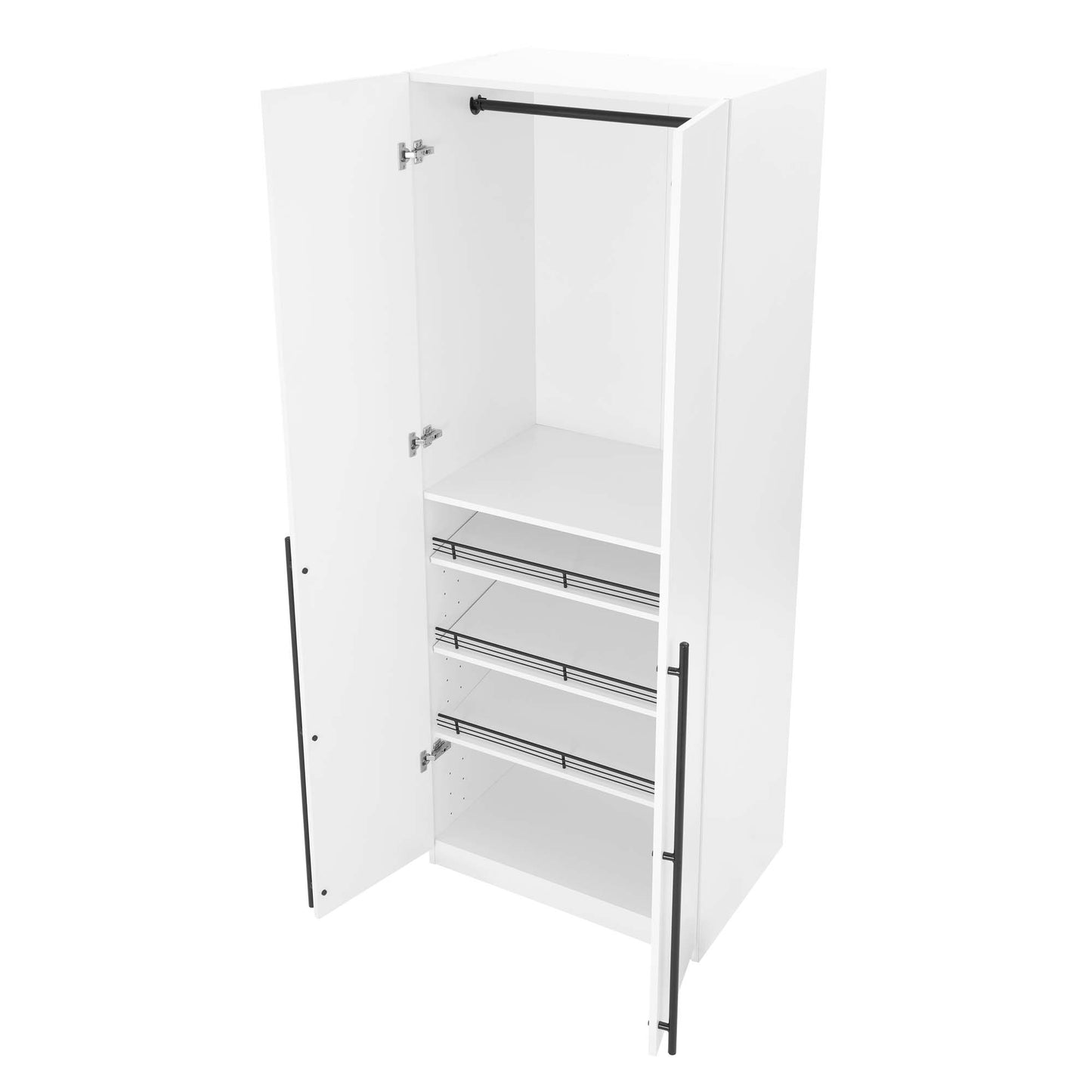Lee Modern 32" Wardrobe Closet in White - Set of 2 2-WC003-WH