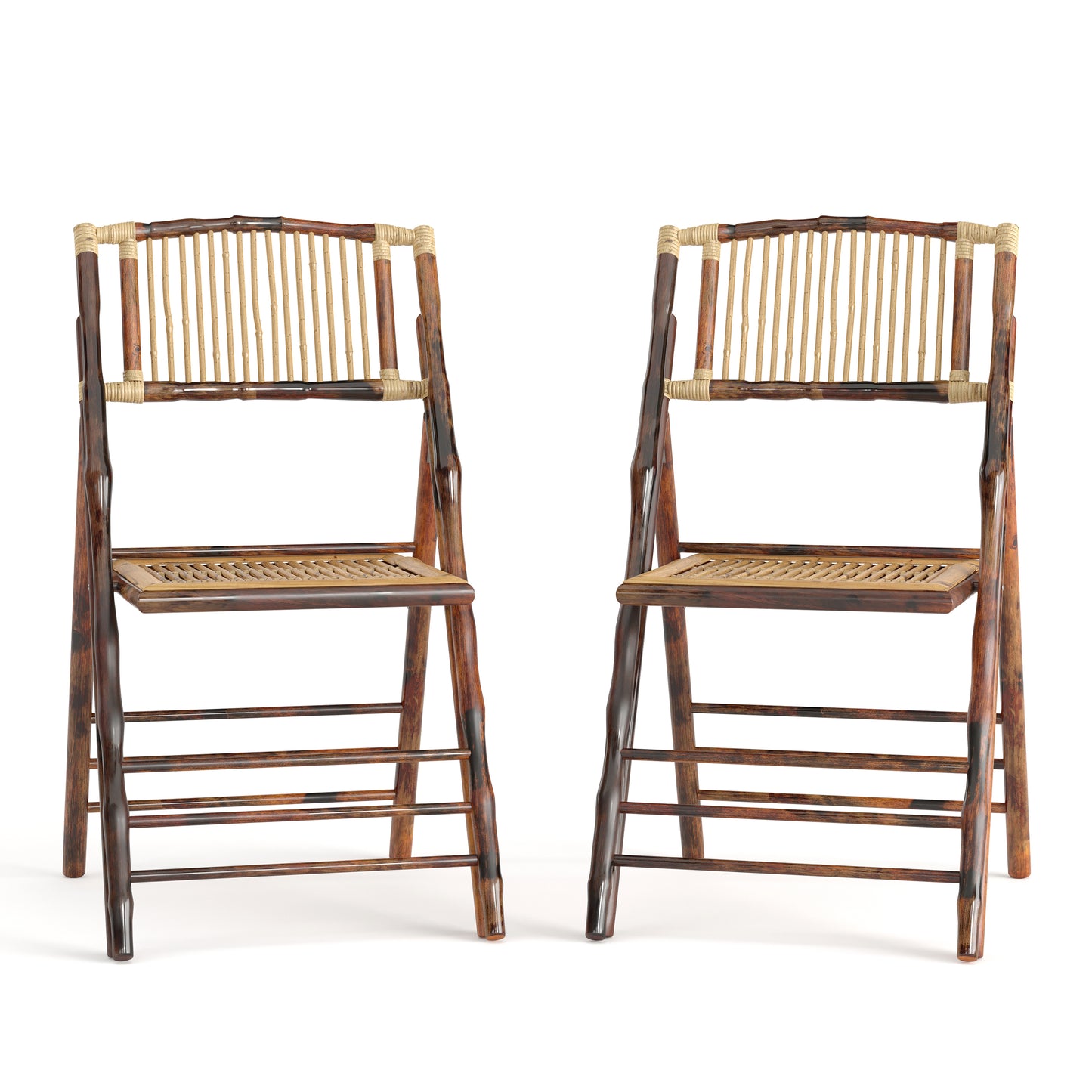 Bamboo Folding Chairs | Set of 2 Bamboo Wood Folding Chairs Bamboo