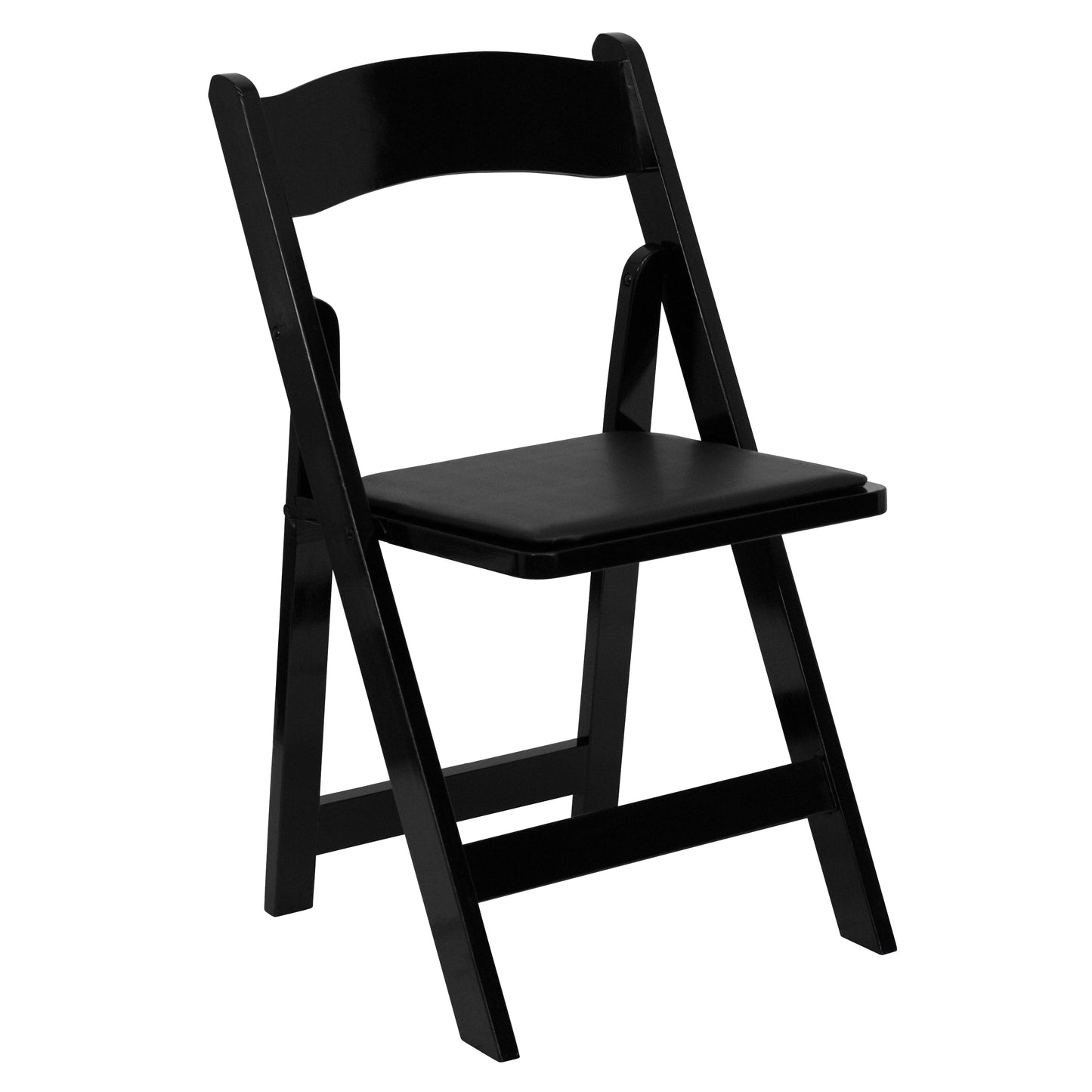 2 Pack HERCULES Series Black Wood Folding Chair with Vinyl Padded Seat Black 2-XF-2902-BK-WOOD-GG
