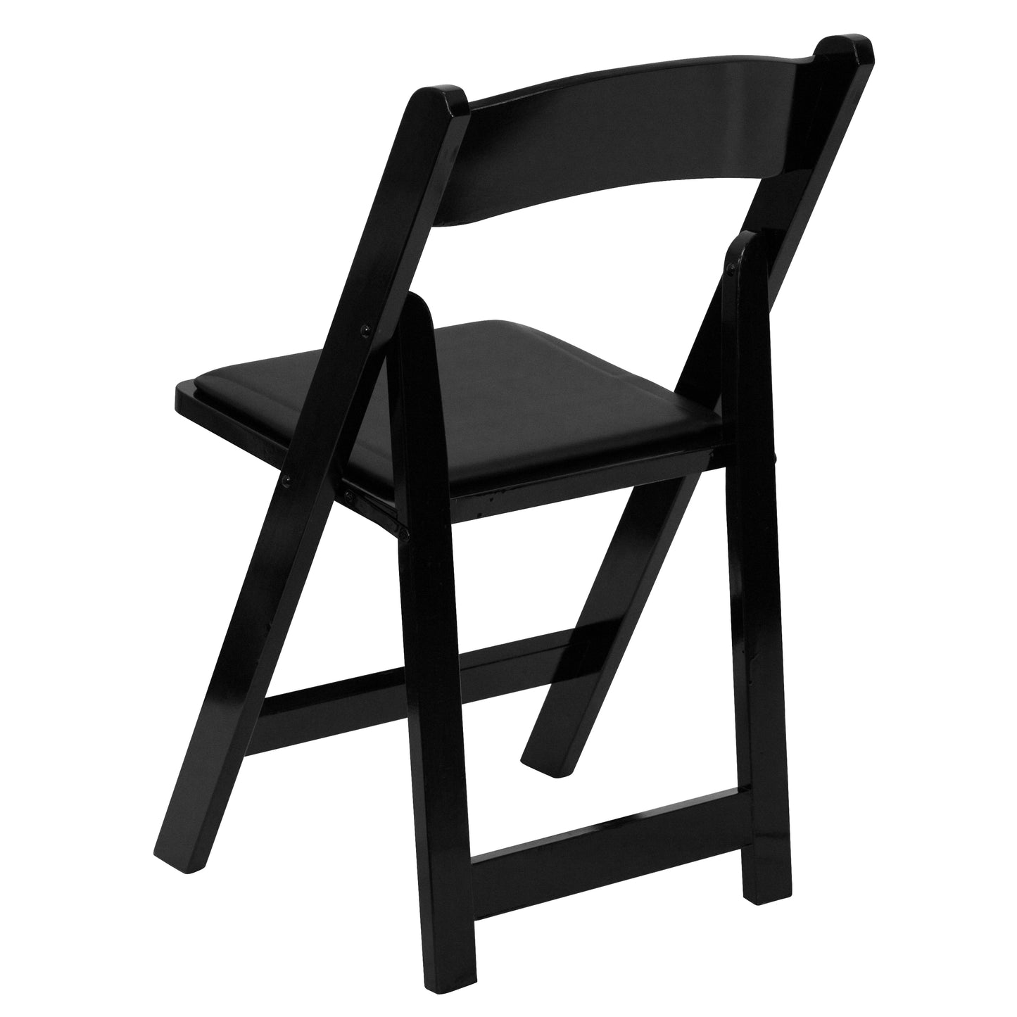 2 Pack HERCULES Series Black Wood Folding Chair with Vinyl Padded Seat Black 2-XF-2902-BK-WOOD-GG
