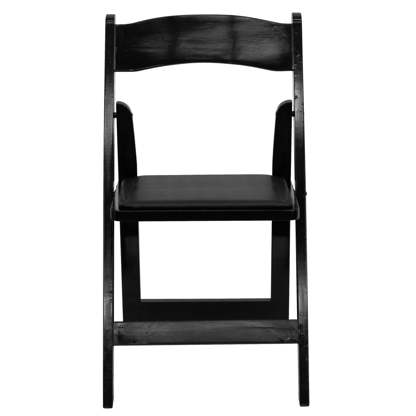 2 Pack HERCULES Series Black Wood Folding Chair with Vinyl Padded Seat Black 2-XF-2902-BK-WOOD-GG