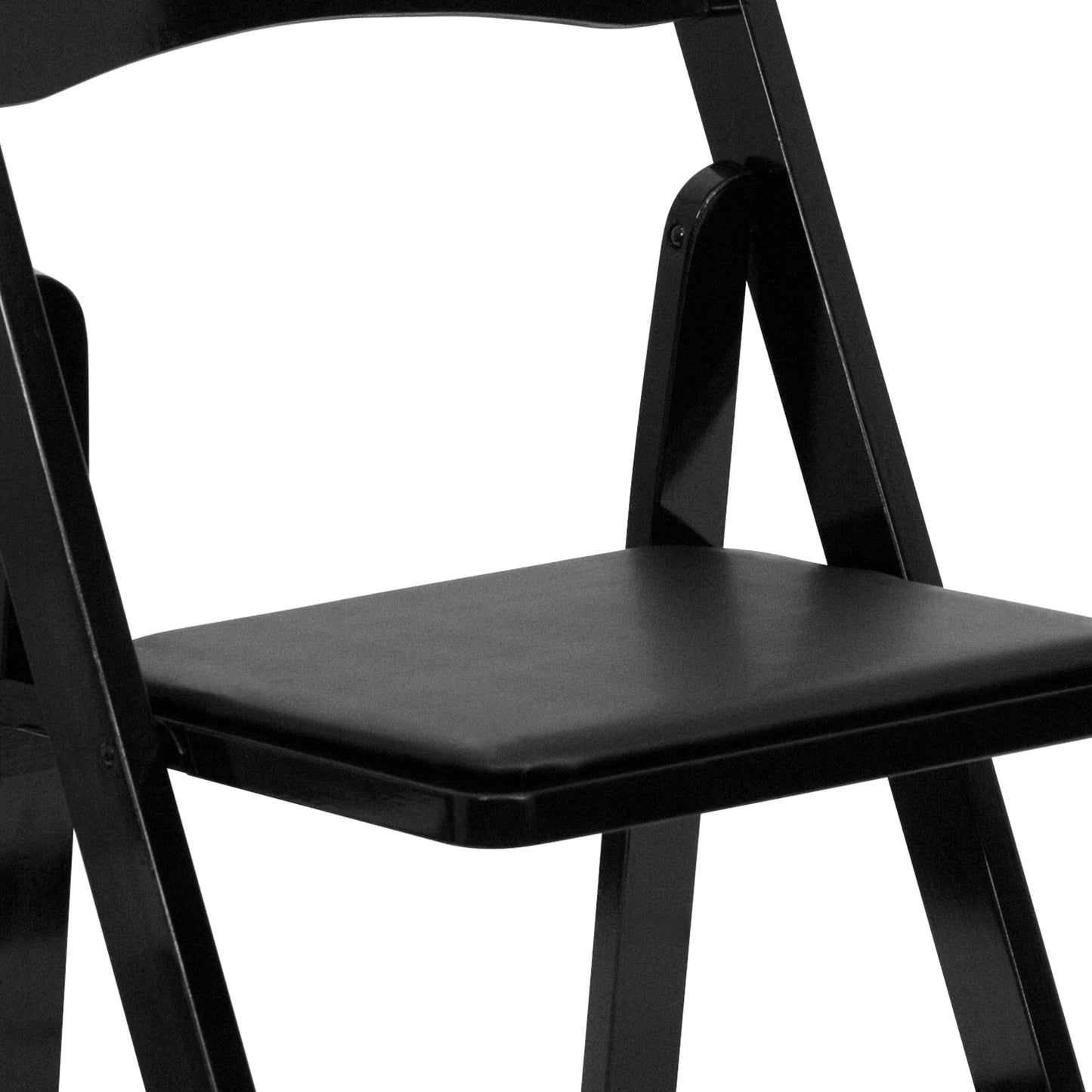 2 Pack HERCULES Series Black Wood Folding Chair with Vinyl Padded Seat Black 2-XF-2902-BK-WOOD-GG