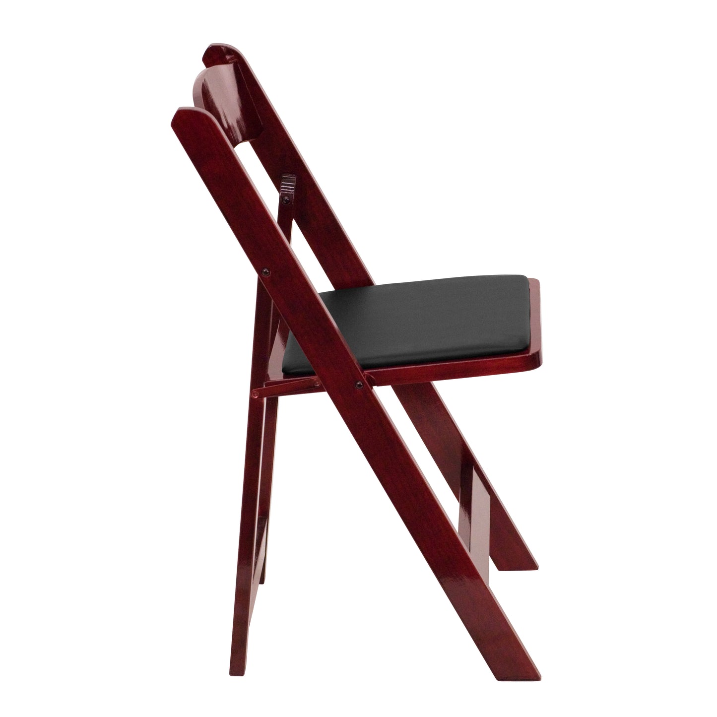 2 Pack HERCULES Series Mahogany Wood Folding Chair with Vinyl Padded Seat Mahogany