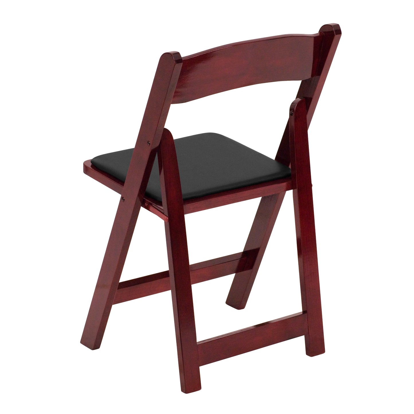 2 Pack HERCULES Series Mahogany Wood Folding Chair with Vinyl Padded Seat Mahogany