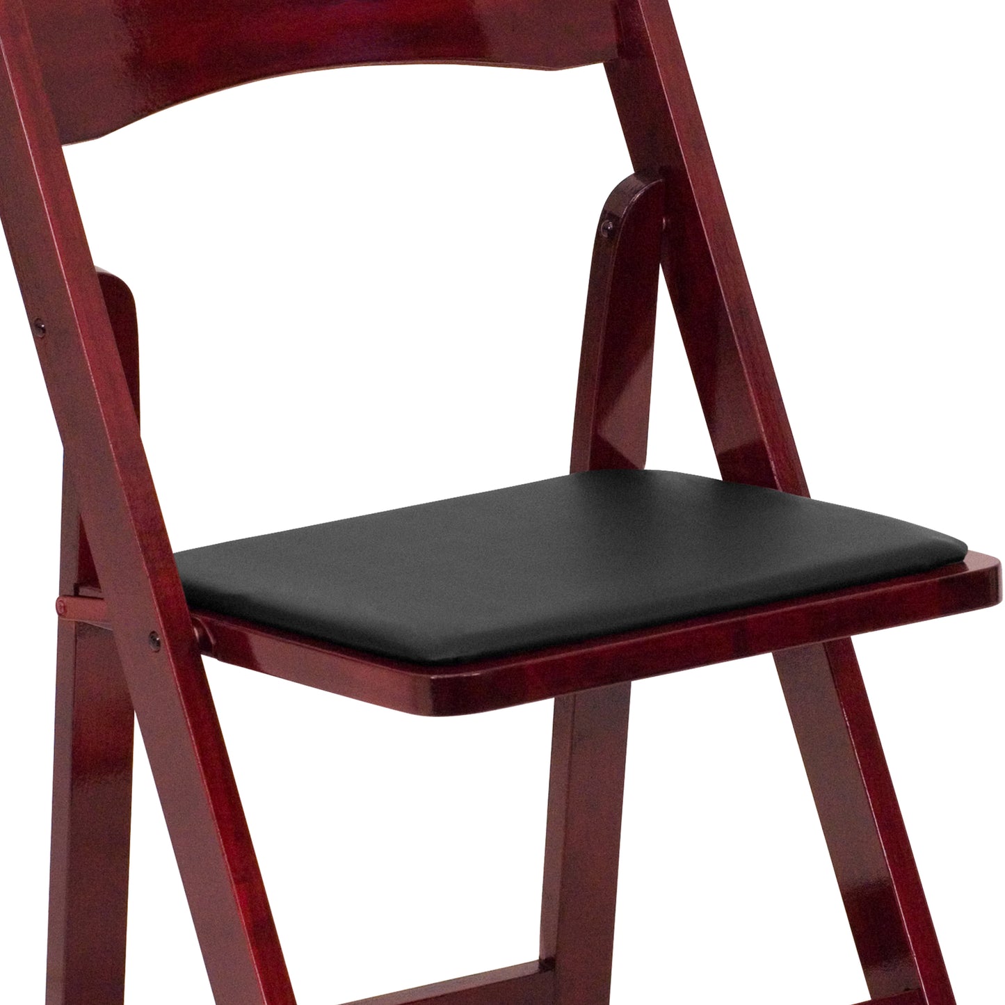 2 Pack HERCULES Series Mahogany Wood Folding Chair with Vinyl Padded Seat Mahogany