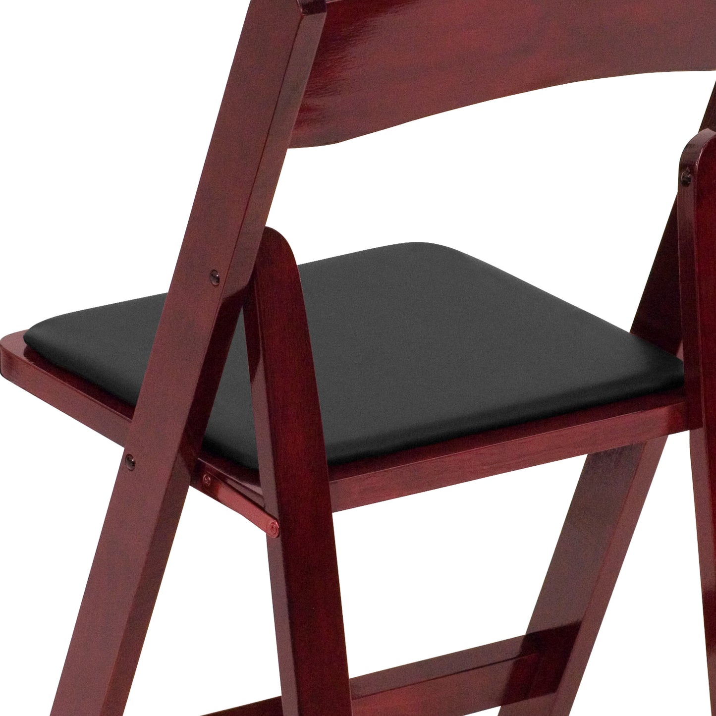 2 Pack HERCULES Series Mahogany Wood Folding Chair with Vinyl Padded Seat Mahogany