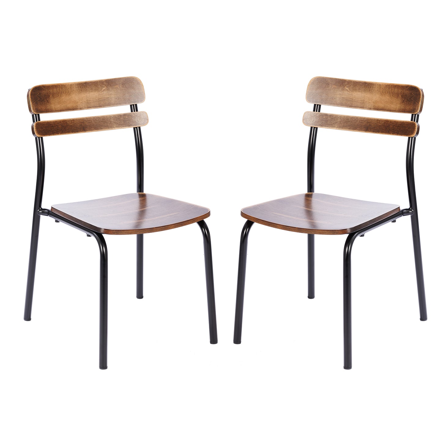 2 Pack Cyprus Commercial Grade Solid Wood Dining Chairs with Black Metal Frames and Antique Copper Finish Antique Copper 2-XU-CH10443-ANTCPR-GG