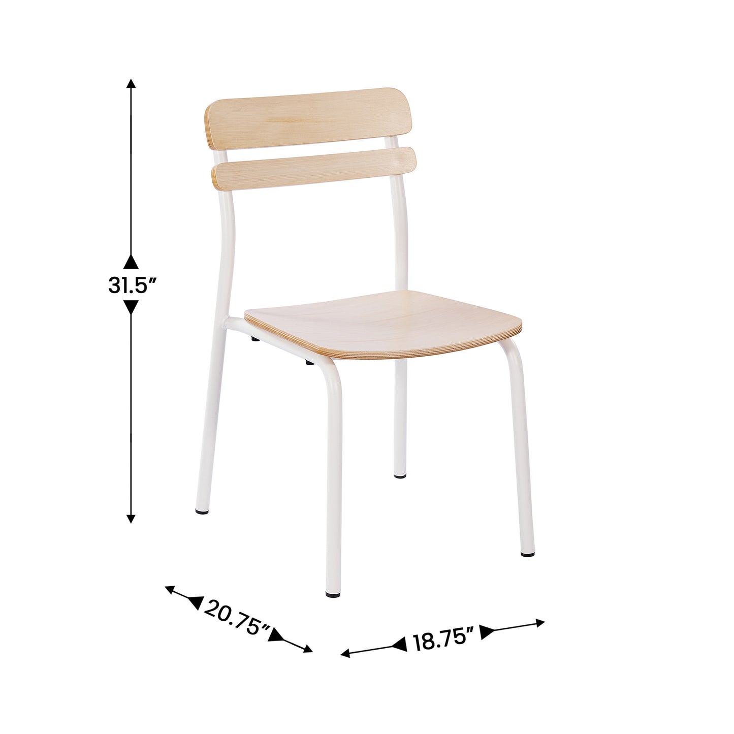 2 Pack Cyprus Commercial Grade Solid Wood Dining Chairs with White Metal Frames and Antique White Finish Antique White 2-XU-CH10443-ANTWHT-GG