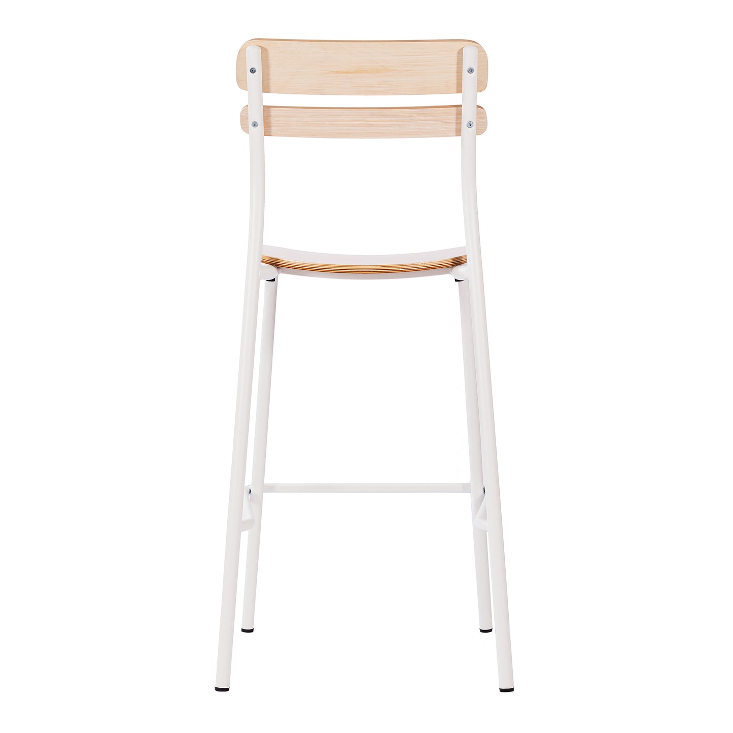 2 Pack Cyprus Commercial Grade Solid Wood Bar Stools with White Metal Frames and Antique White Finish Antique White 2-XU-CH10443B-ANTWHT-GG