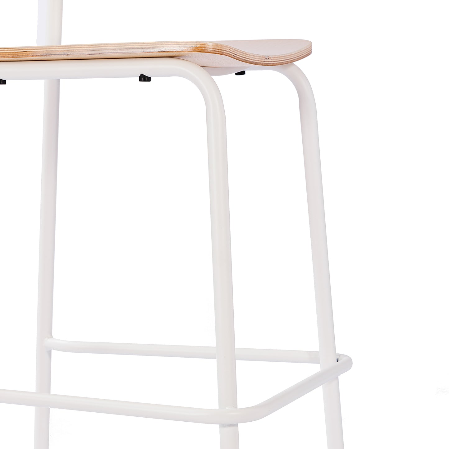 2 Pack Cyprus Commercial Grade Solid Wood Bar Stools with White Metal Frames and Antique White Finish Antique White 2-XU-CH10443B-ANTWHT-GG