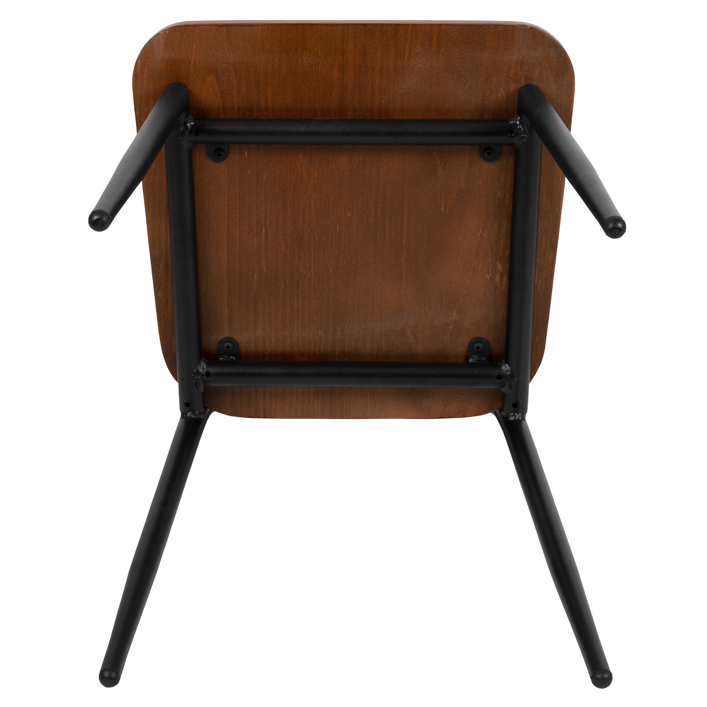 Lincoln Industrial Dining Chair with Gunmetal Steel Frame and Rustic Wood Seat, Set of 2 Mahogany