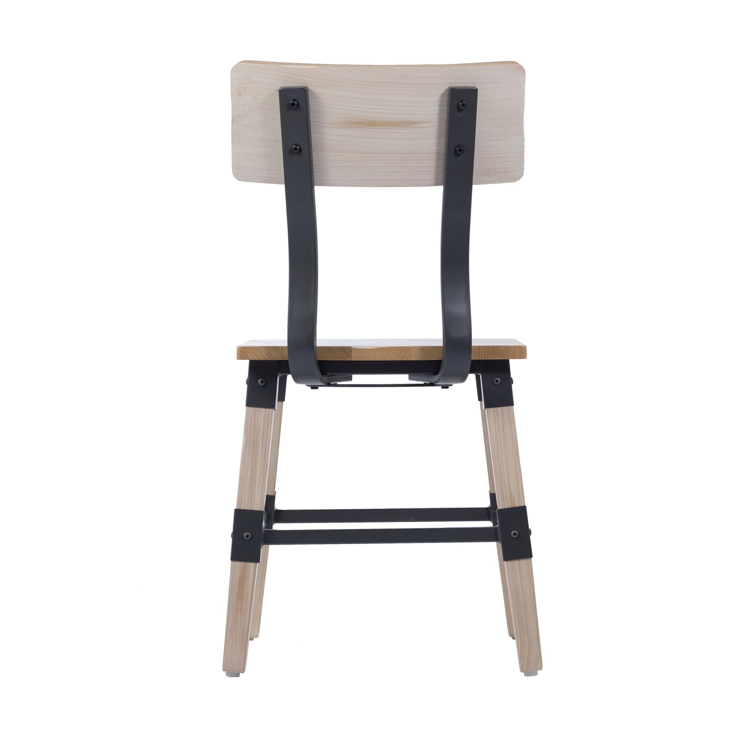 Jackson 2 Pack Commercial Grade Rustic Antique White Industrial Wood Dining Chair Antique White