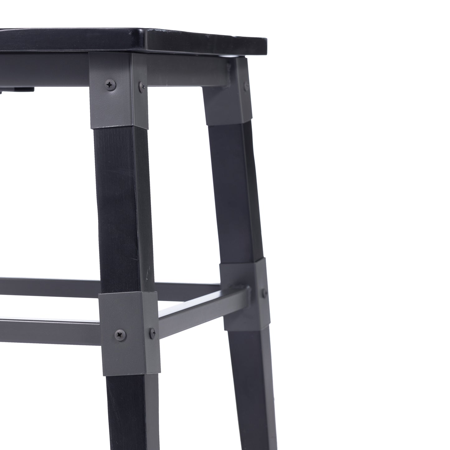 Jackson 2 Pack Commercial Grade Rustic Black Industrial Wood Dining Chair Black
