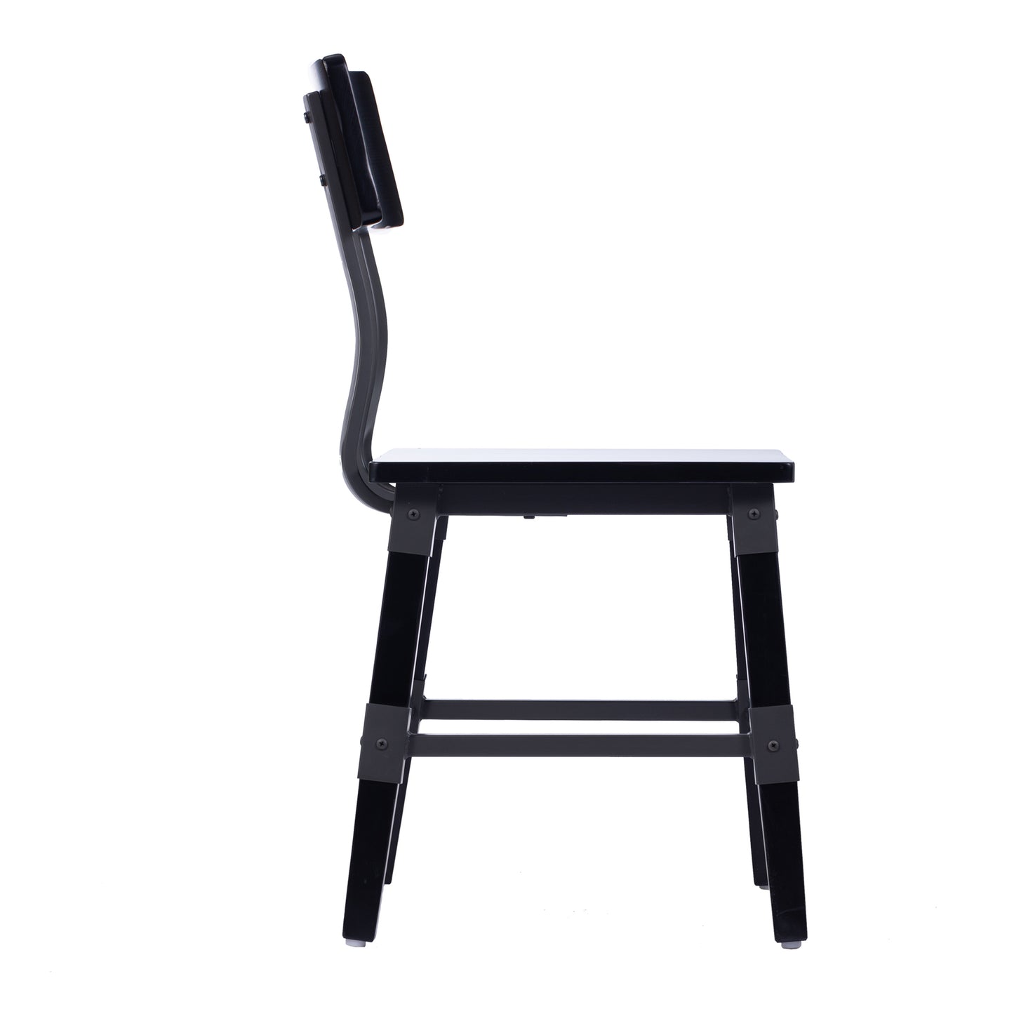 Jackson 2 Pack Commercial Grade Rustic Black Industrial Wood Dining Chair Black
