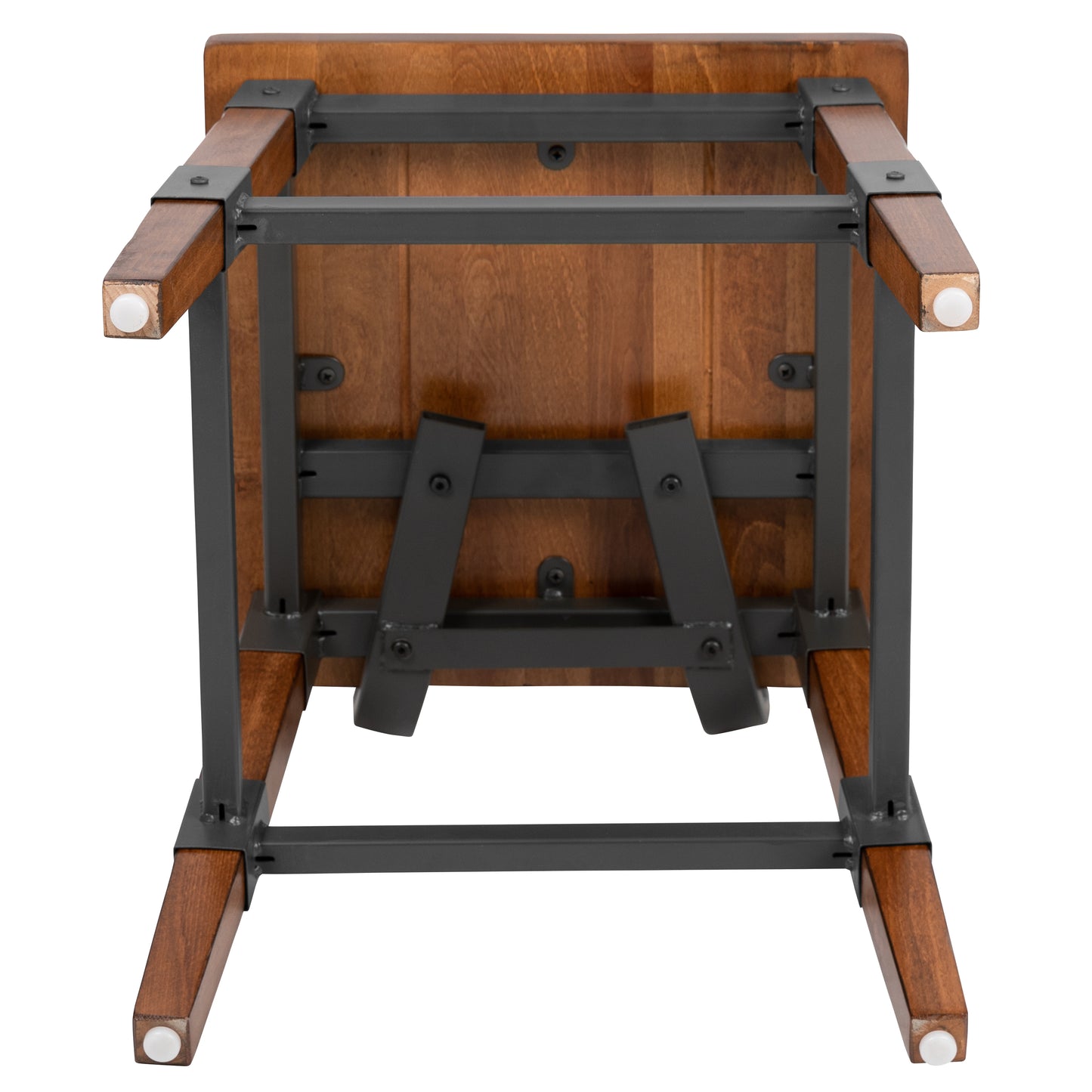 Jackson 2 Pack Rustic Antique Walnut Industrial Wood Dining Chair Walnut
