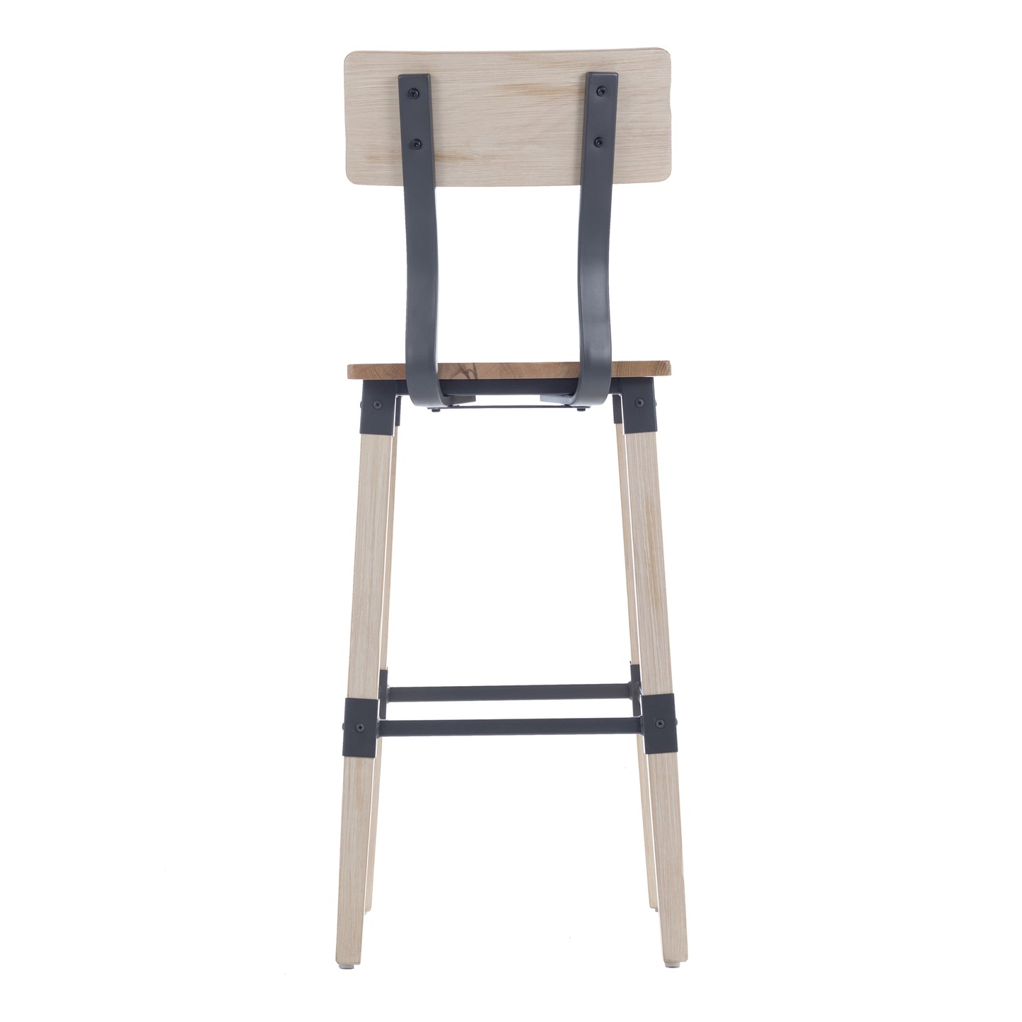 Jackson 2 Pack Commercial Grade Rustic Antique White Industrial Wood Dining Barstool Antique White