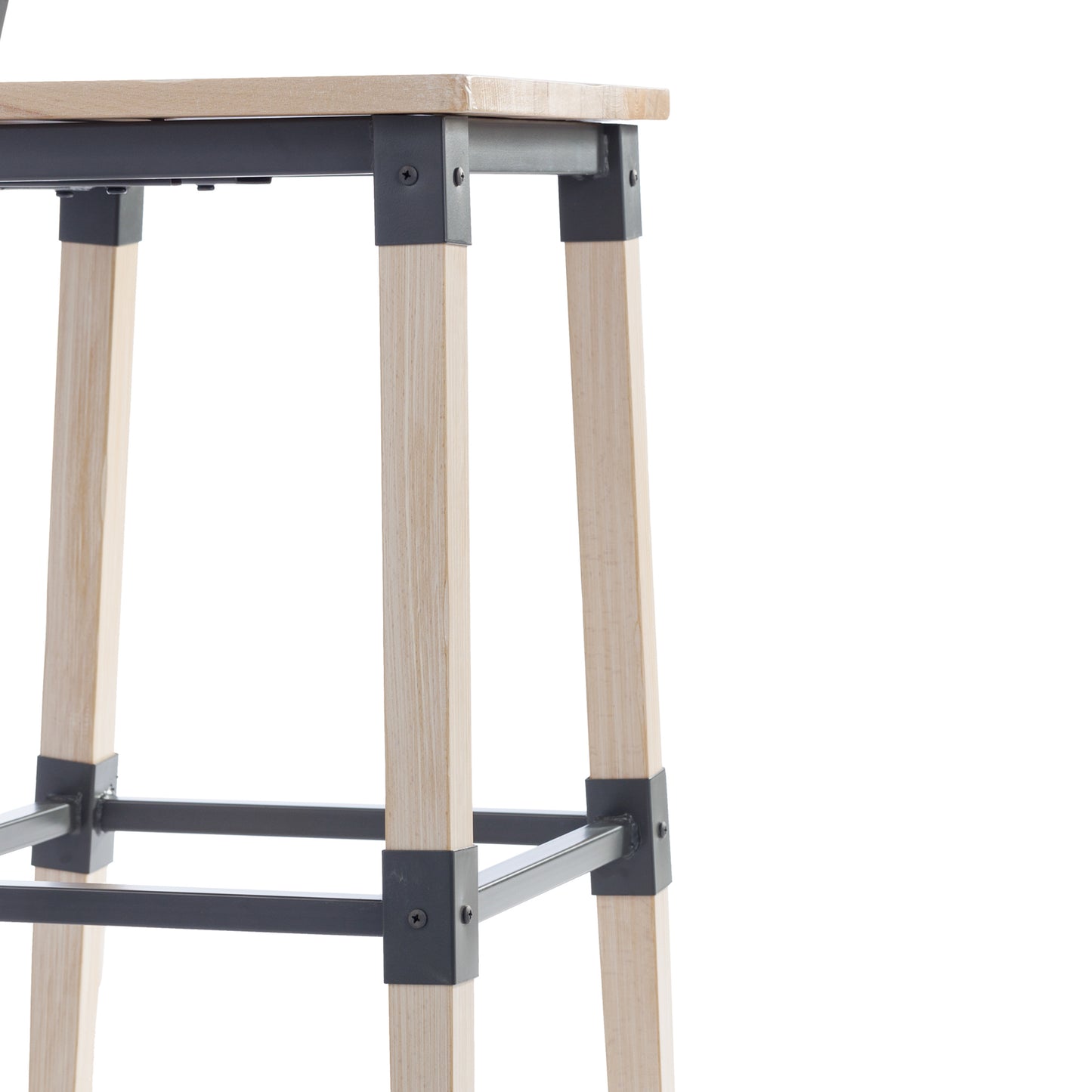 Jackson 2 Pack Commercial Grade Rustic Antique White Industrial Wood Dining Barstool Antique White