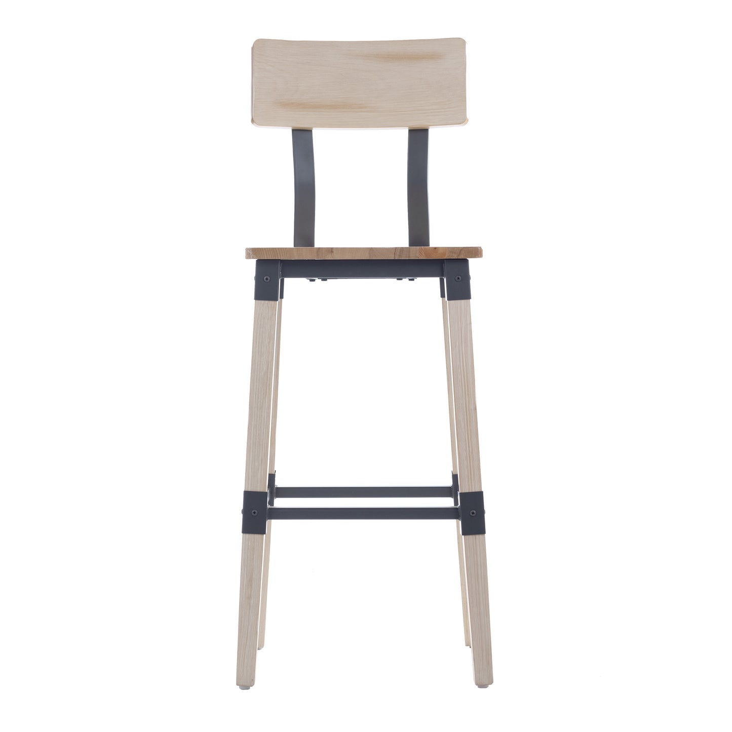 Jackson 2 Pack Commercial Grade Rustic Antique White Industrial Wood Dining Barstool Antique White