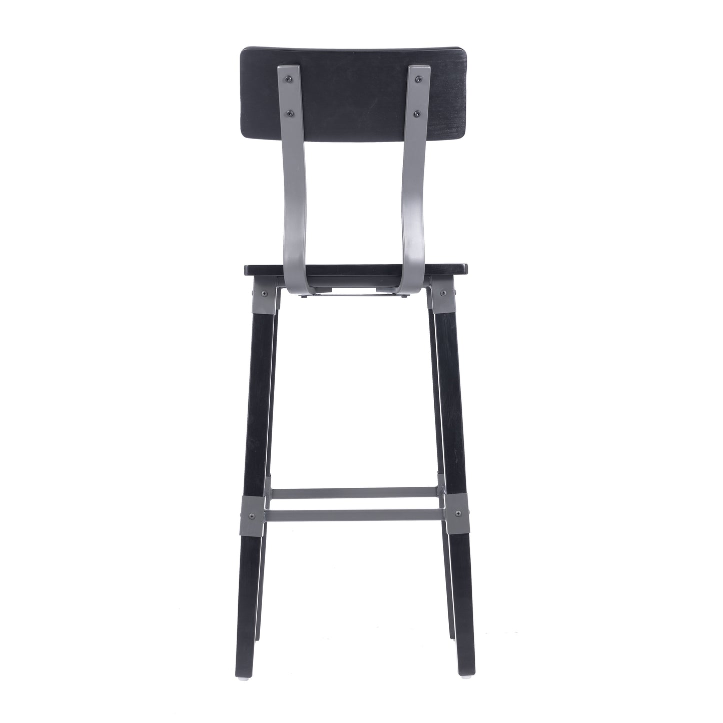 Jackson 2 Pack Commercial Grade Rustic Black Industrial Wood Dining Barstool Black