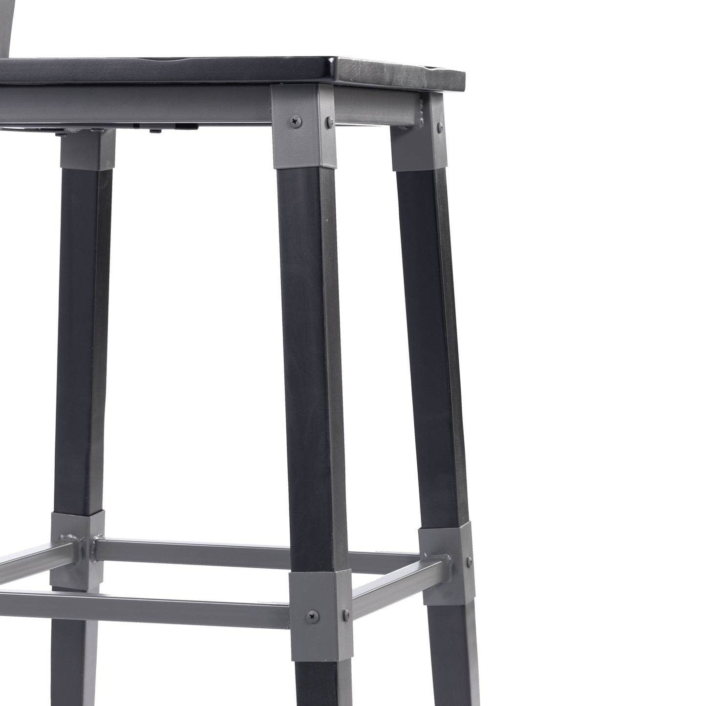 Jackson 2 Pack Commercial Grade Rustic Black Industrial Wood Dining Barstool Black