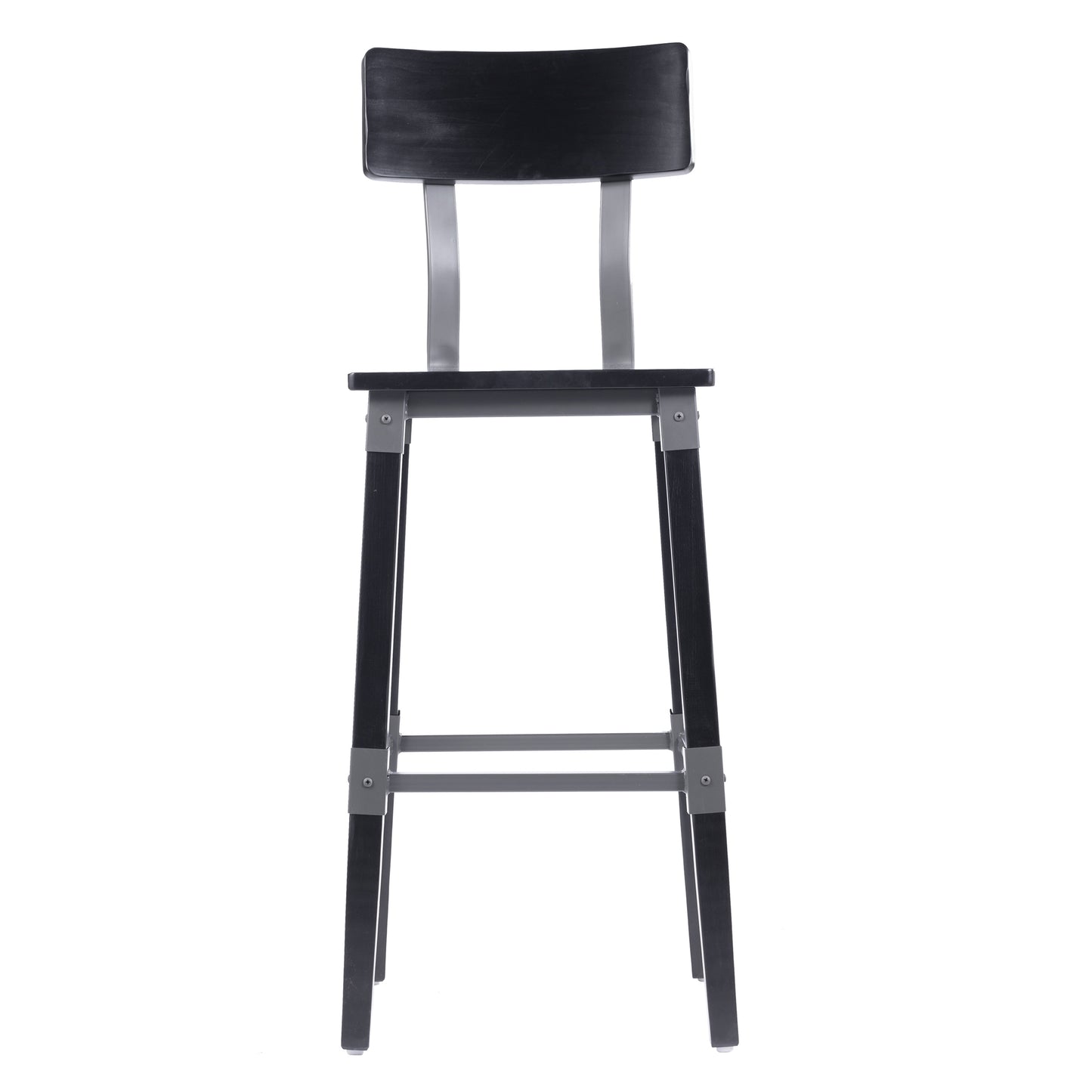 Jackson 2 Pack Commercial Grade Rustic Black Industrial Wood Dining Barstool Black