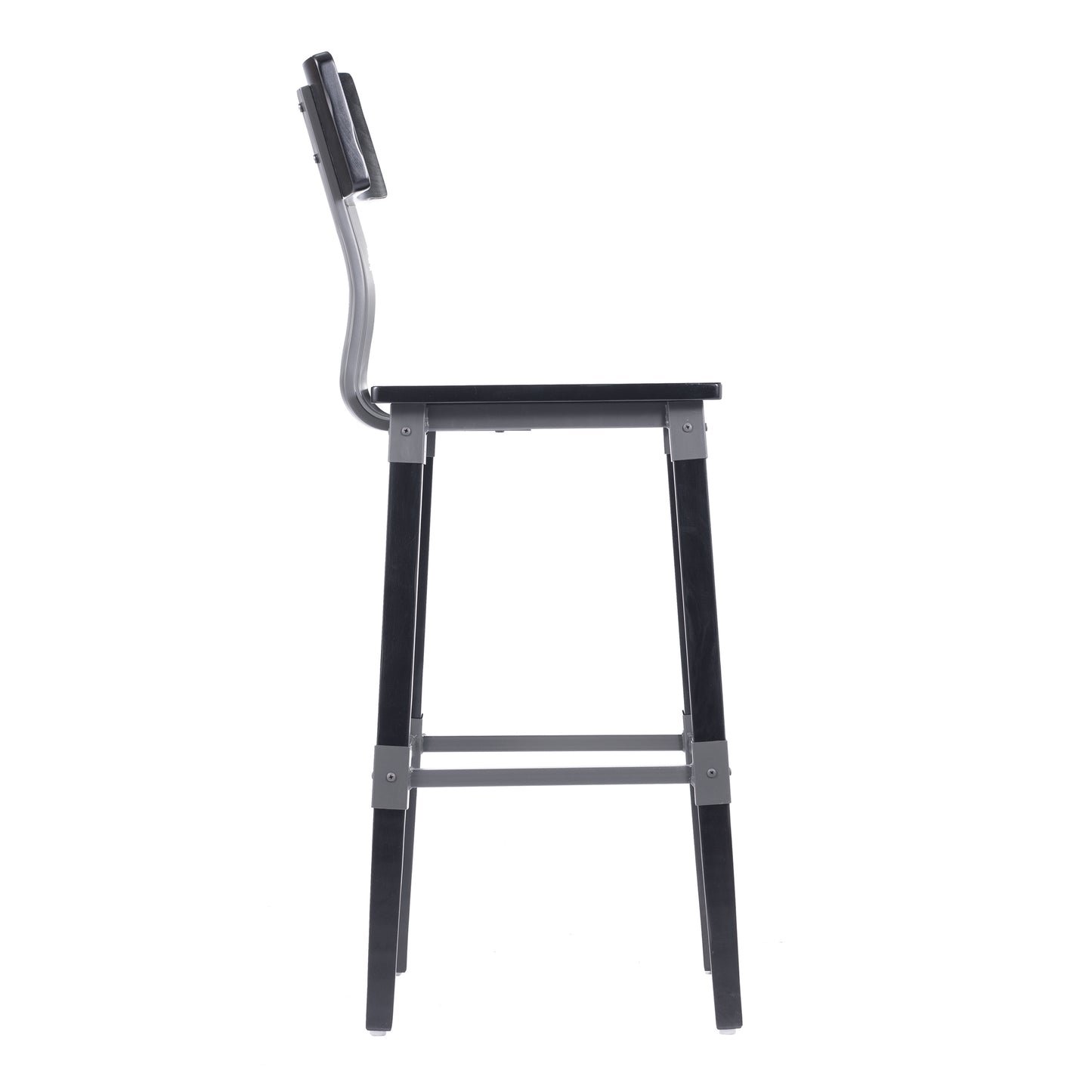 Jackson 2 Pack Commercial Grade Rustic Black Industrial Wood Dining Barstool Black