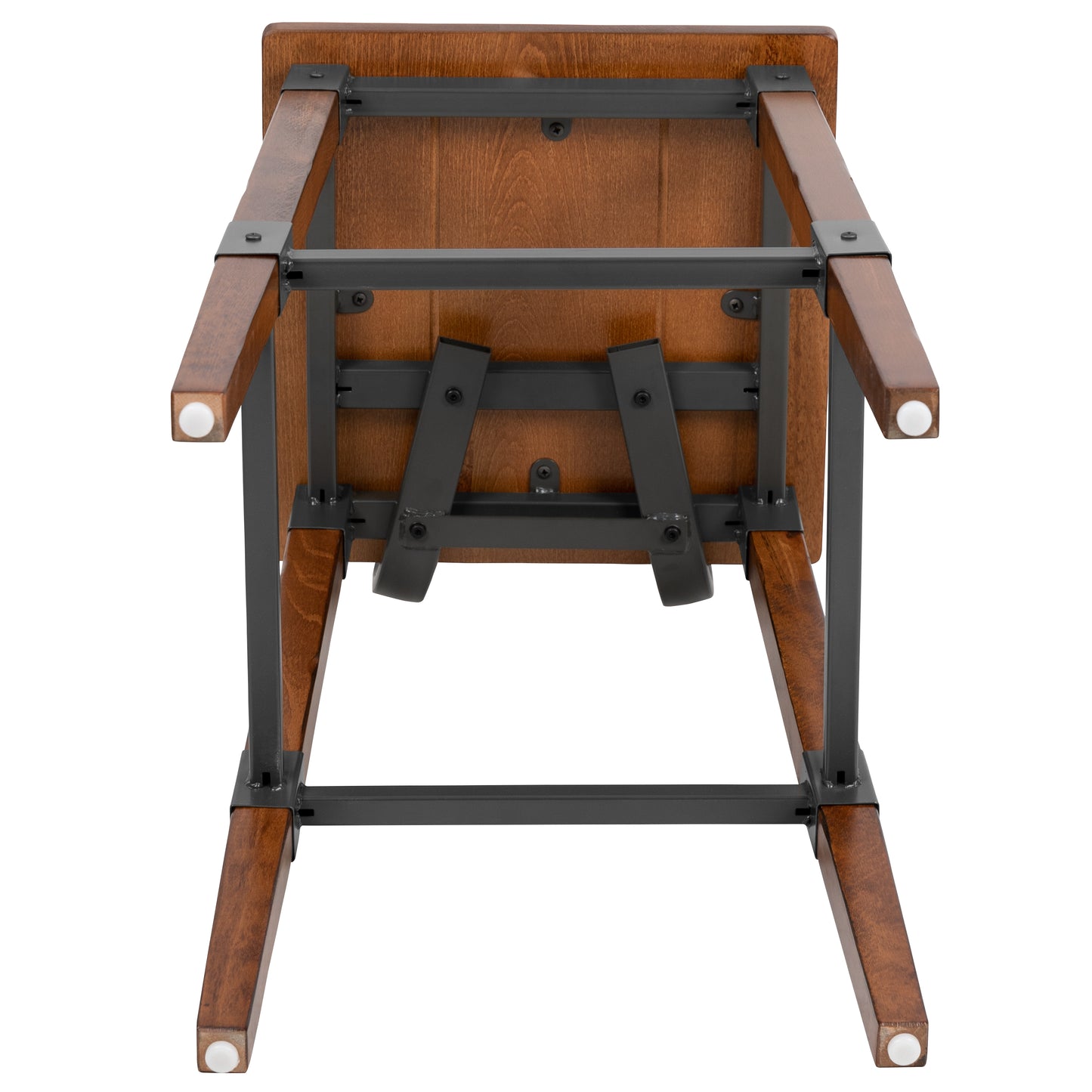 Jackson 2 Pack Rustic Antique Walnut Industrial Wood Dining Barstool Walnut