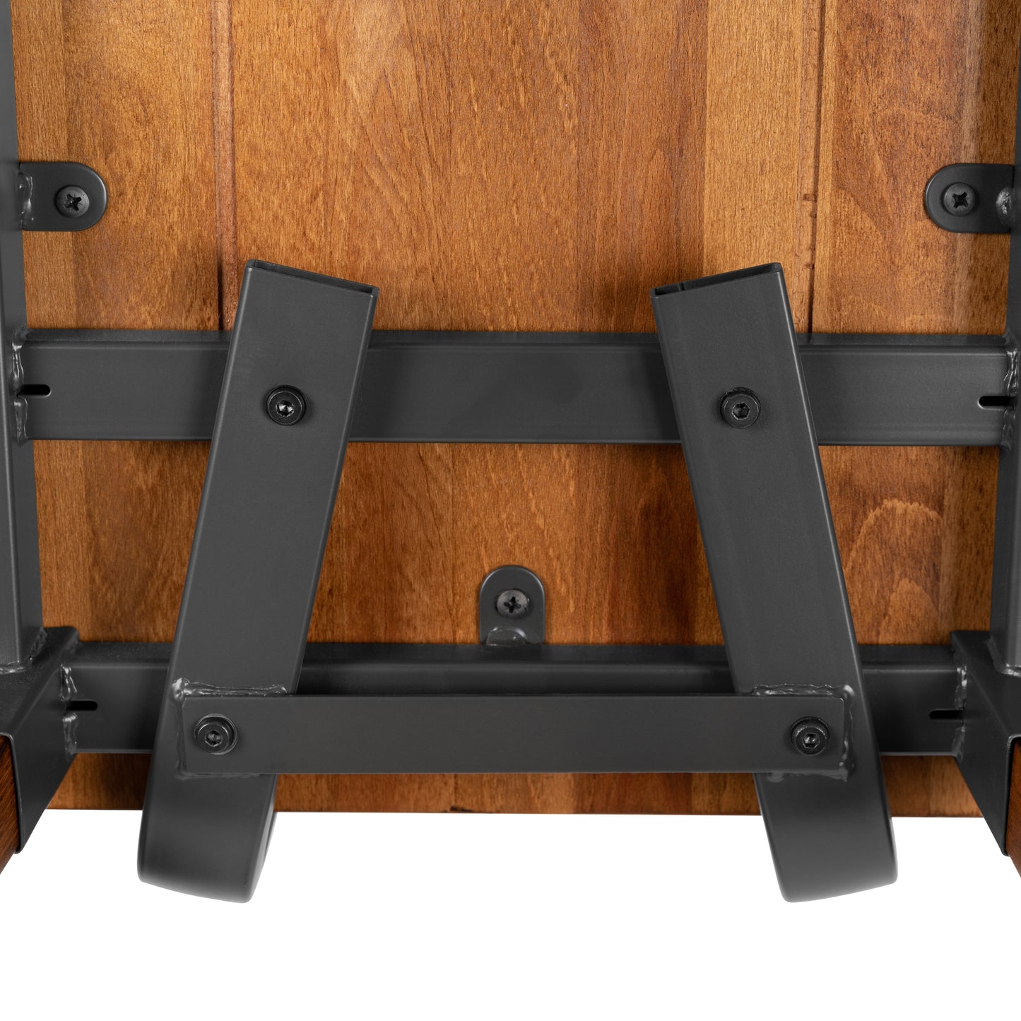 Jackson 2 Pack Rustic Antique Walnut Industrial Wood Dining Barstool Walnut