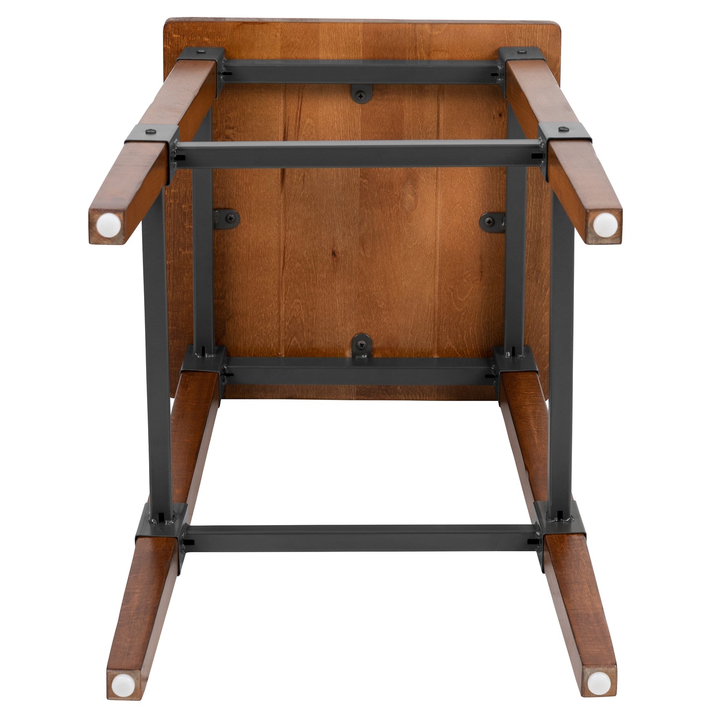 Jackson 2 Pack Rustic Antique Walnut Industrial Wood Dining Backless Barstool Walnut