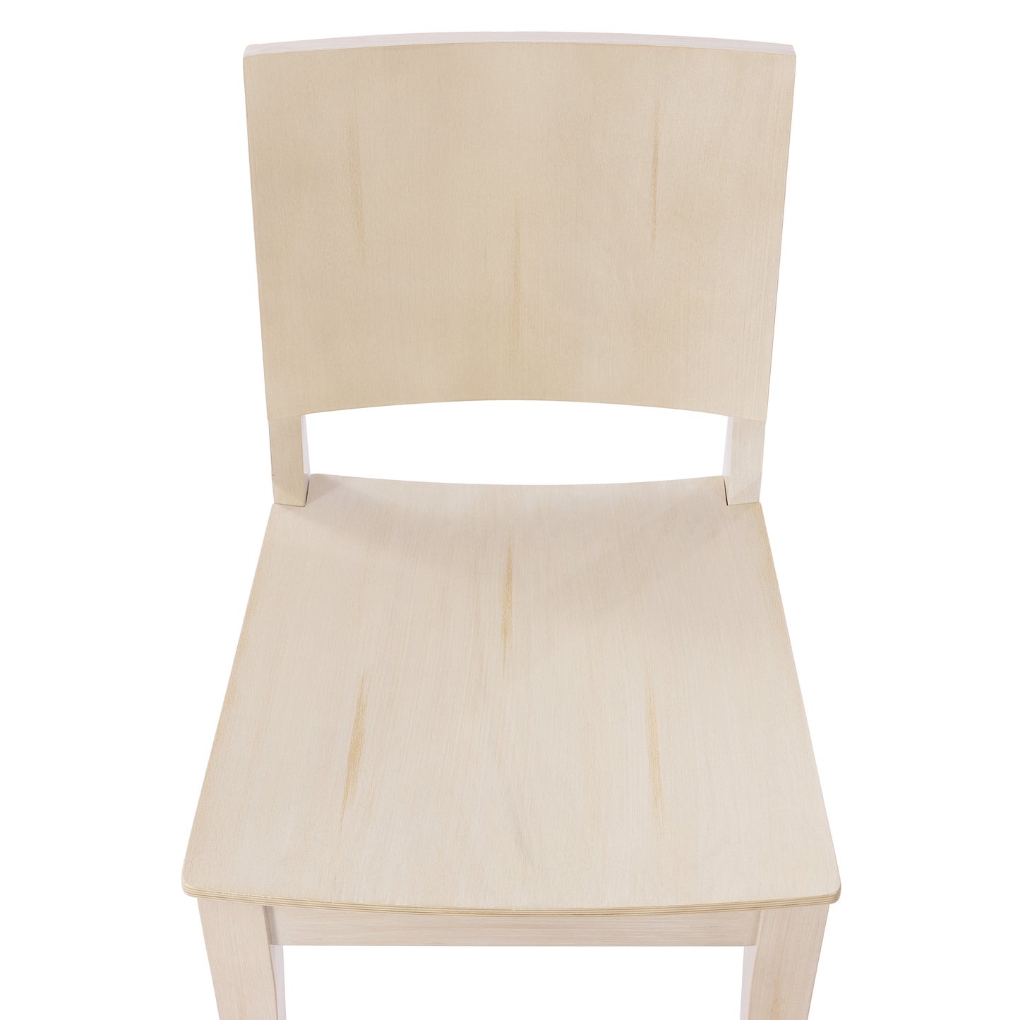 2 Pack Naples Commercial Grade Solid Wood Dining Chairs with Curved Backrests and Antique White Finish Antique White