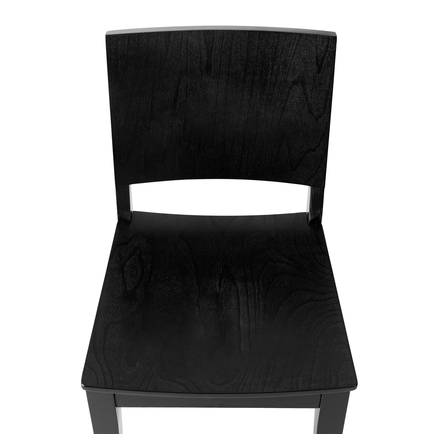 2 Pack Naples Commercial Grade Solid Wood Dining Chairs with Curved Backrests and Black Finish Black 2-XU-DG-W0305-BLK-GG