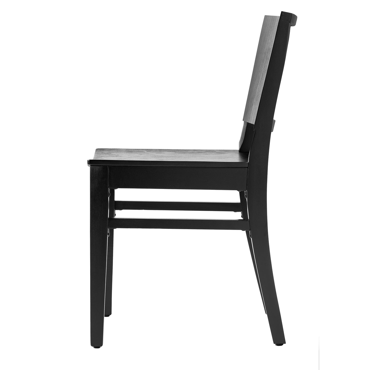 2 Pack Naples Commercial Grade Solid Wood Dining Chairs with Curved Backrests and Black Finish Black 2-XU-DG-W0305-BLK-GG