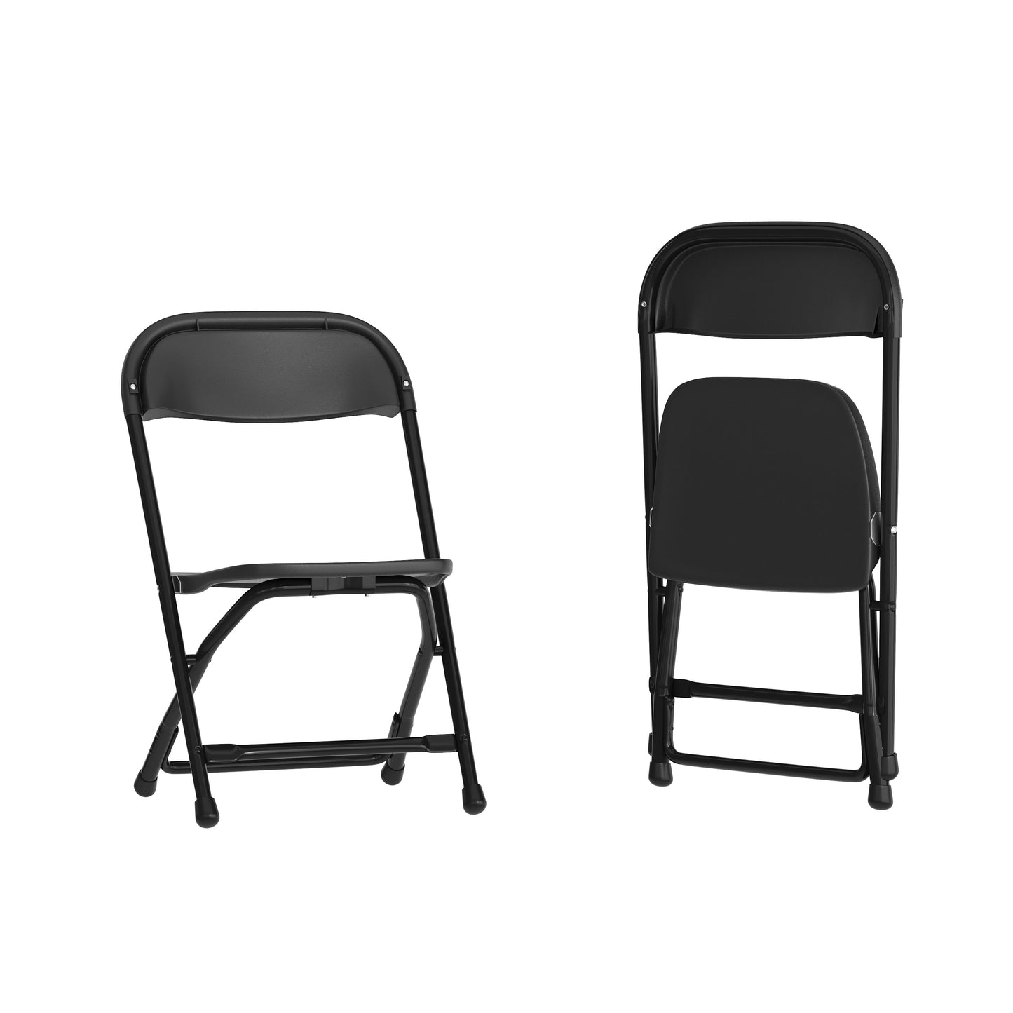 Timmy 2 Pack Kids Black Plastic Folding Chair Black