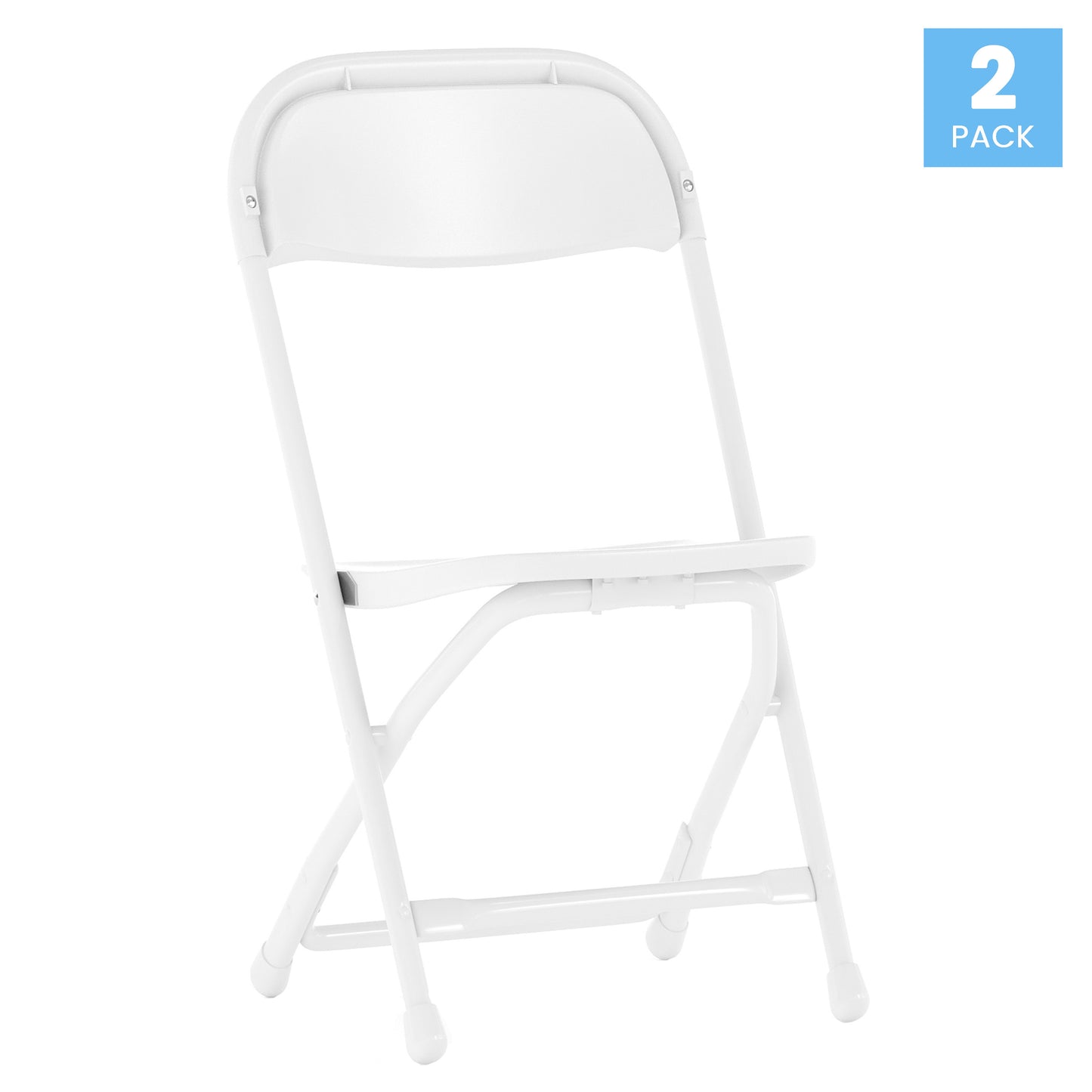 Timmy 2 Pack Kids White Plastic Folding Chair White