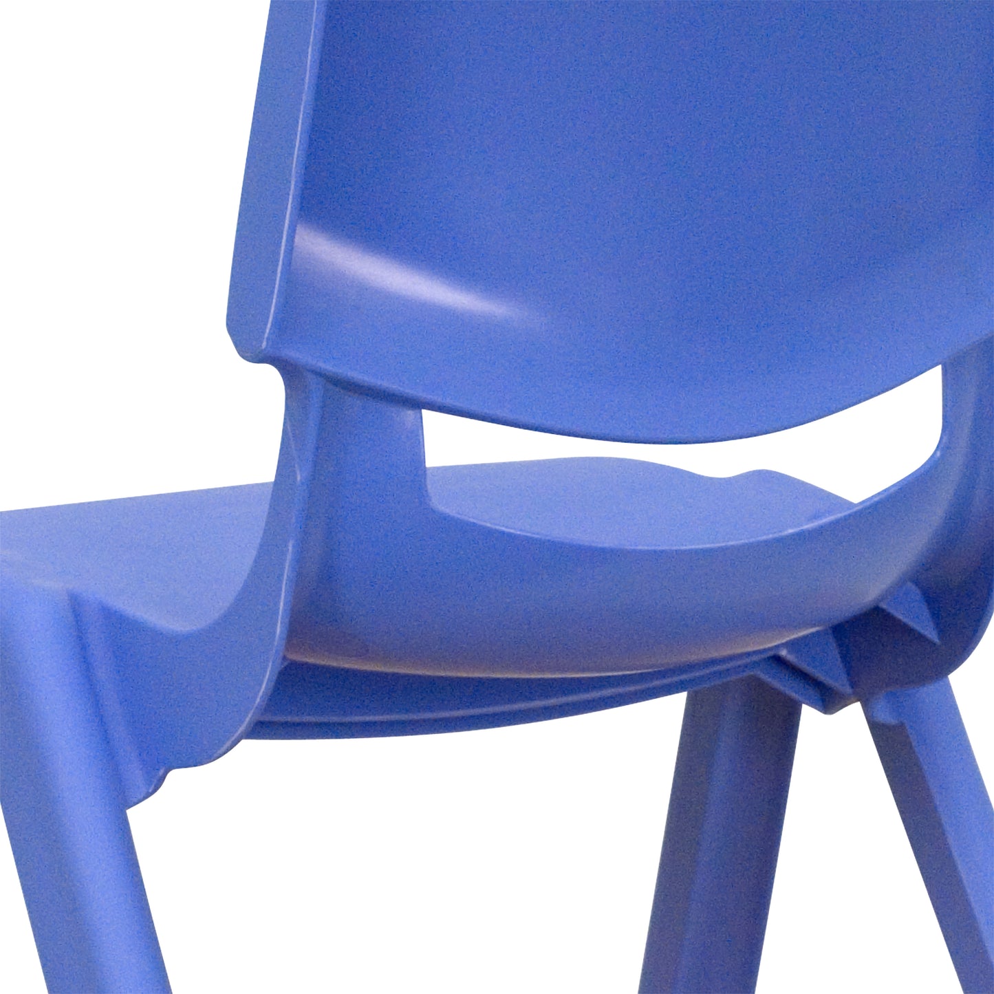Whitney 2 Pack Blue Plastic Stackable School Chair with 12" Seat Height Blue