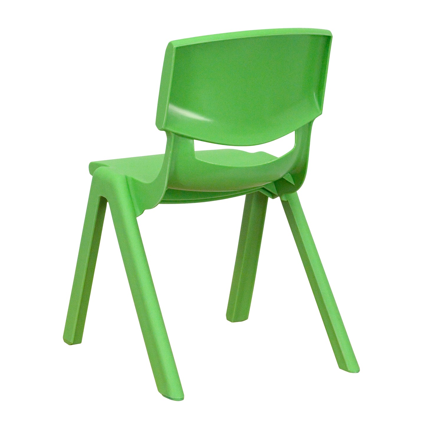 Whitney 2 Pack Green Plastic Stackable School Chair with 12" Seat Height Green