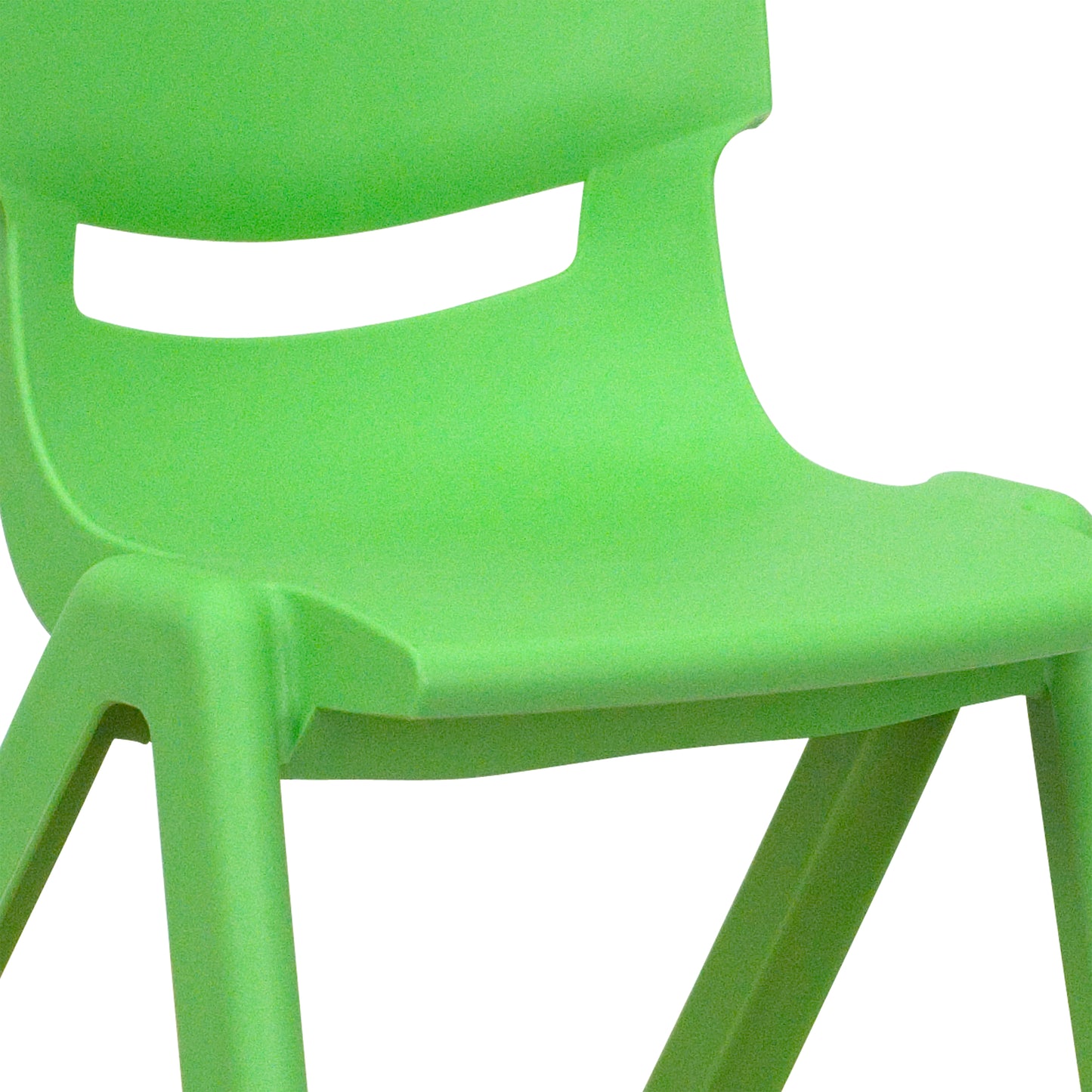 Whitney 2 Pack Green Plastic Stackable School Chair with 12" Seat Height Green