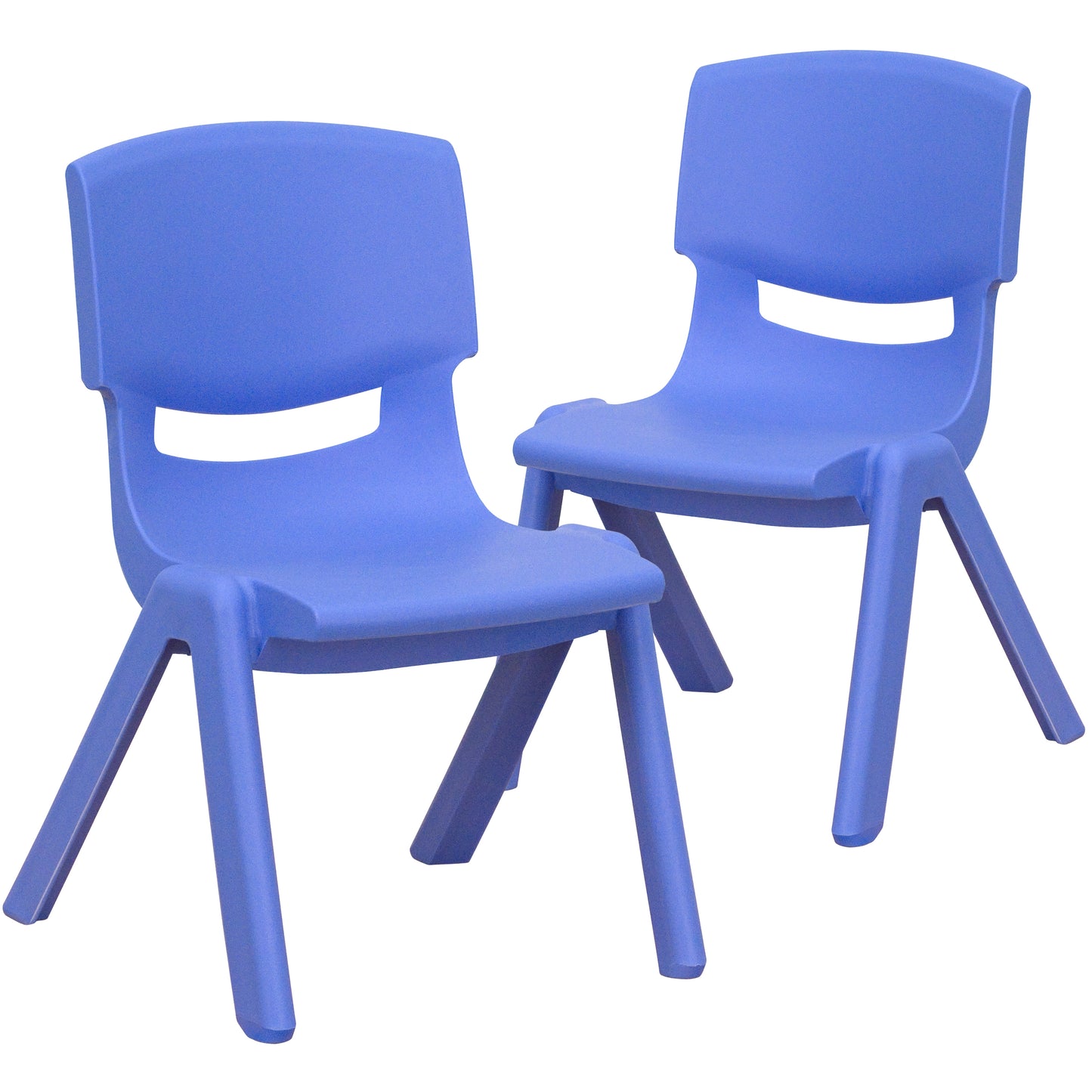 Whitney 2 Pack Blue Plastic Stackable School Chair with 10.5'' Seat Height Blue