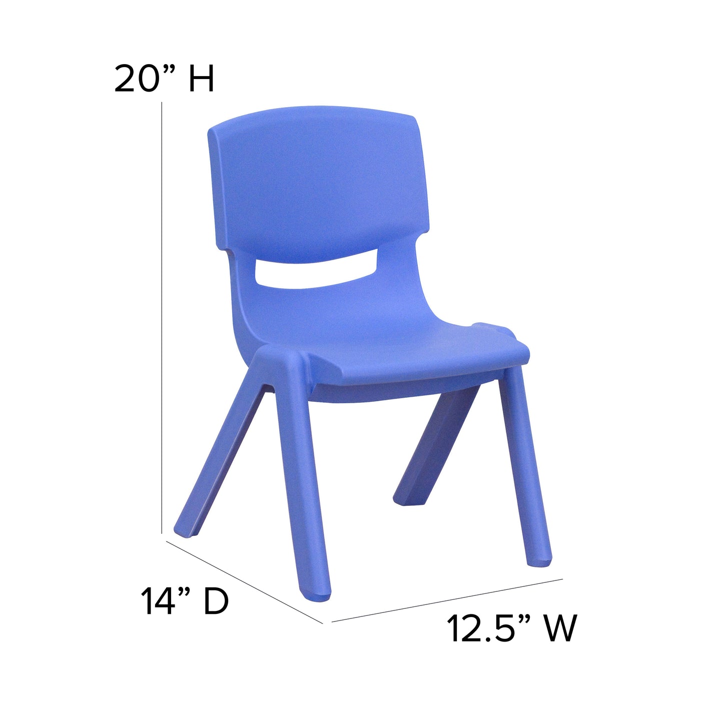 Emmy 21.875''W x 26.625''L Rectangular Blue Plastic Height Adjustable Activity Table Set with 2 Chairs Blue YU-YCY-098-0032-RECT-TBL-BLUE-GG