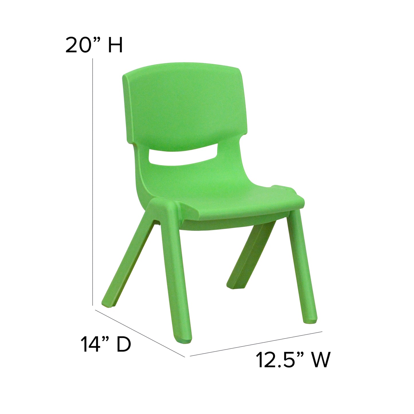 Emmy 35''W x 65''L Half-Moon Green Plastic Height Adjustable Activity Table Set with 4 Chairs Green YU-YCX-0043-2-MOON-TBL-GREEN-E-GG