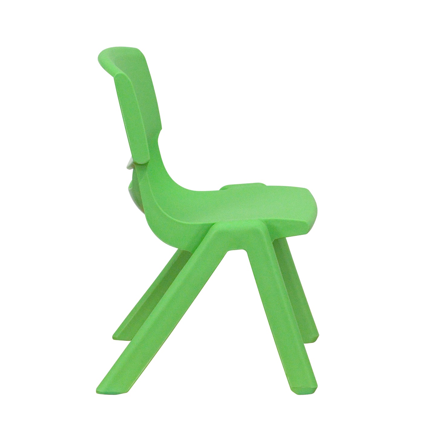 Emmy 35''W x 65''L Half-Moon Green Plastic Height Adjustable Activity Table Set with 4 Chairs Green YU-YCX-0043-2-MOON-TBL-GREEN-E-GG