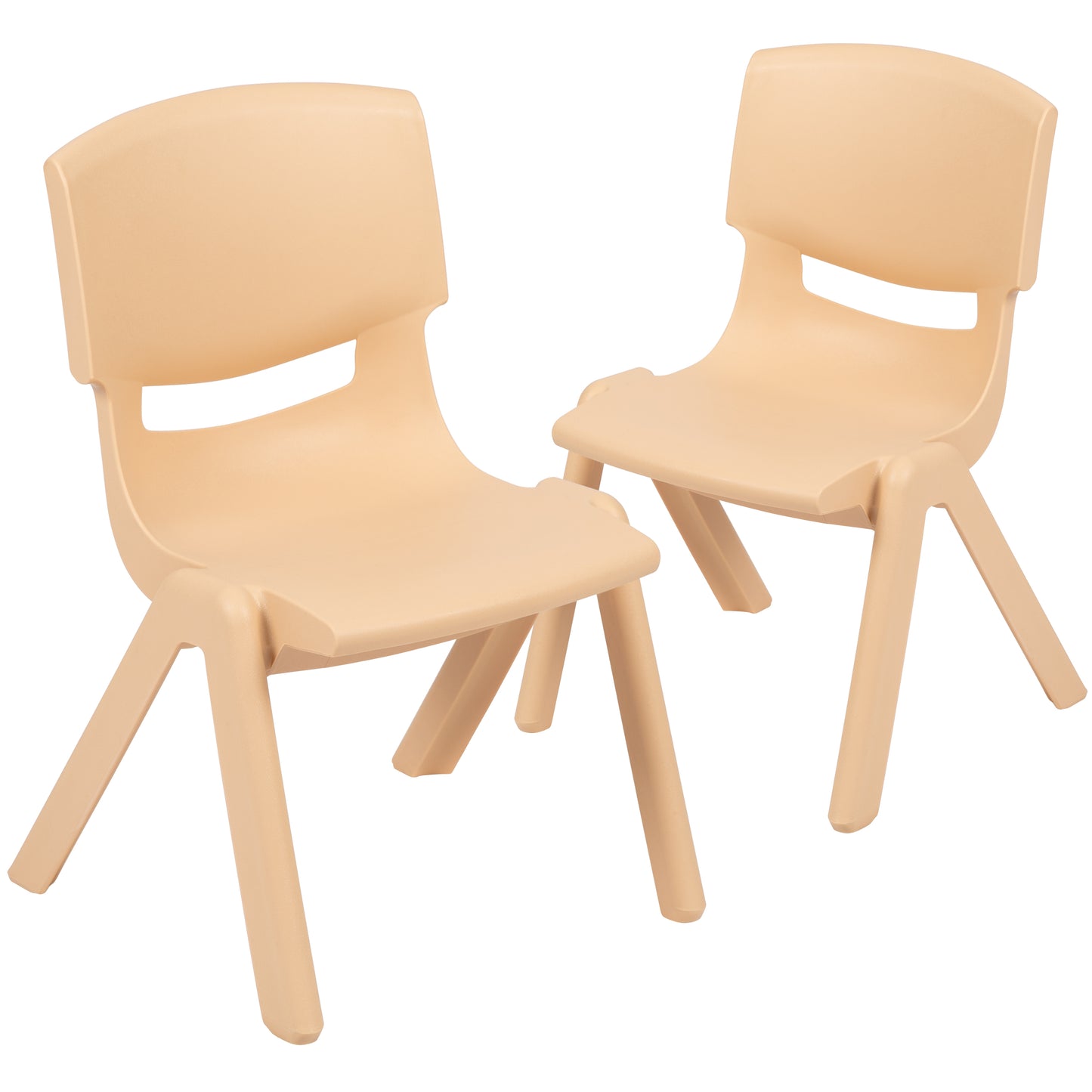 Whitney 2 Pack Natural Plastic Stackable School Chair with 10.5" Seat Height Natural