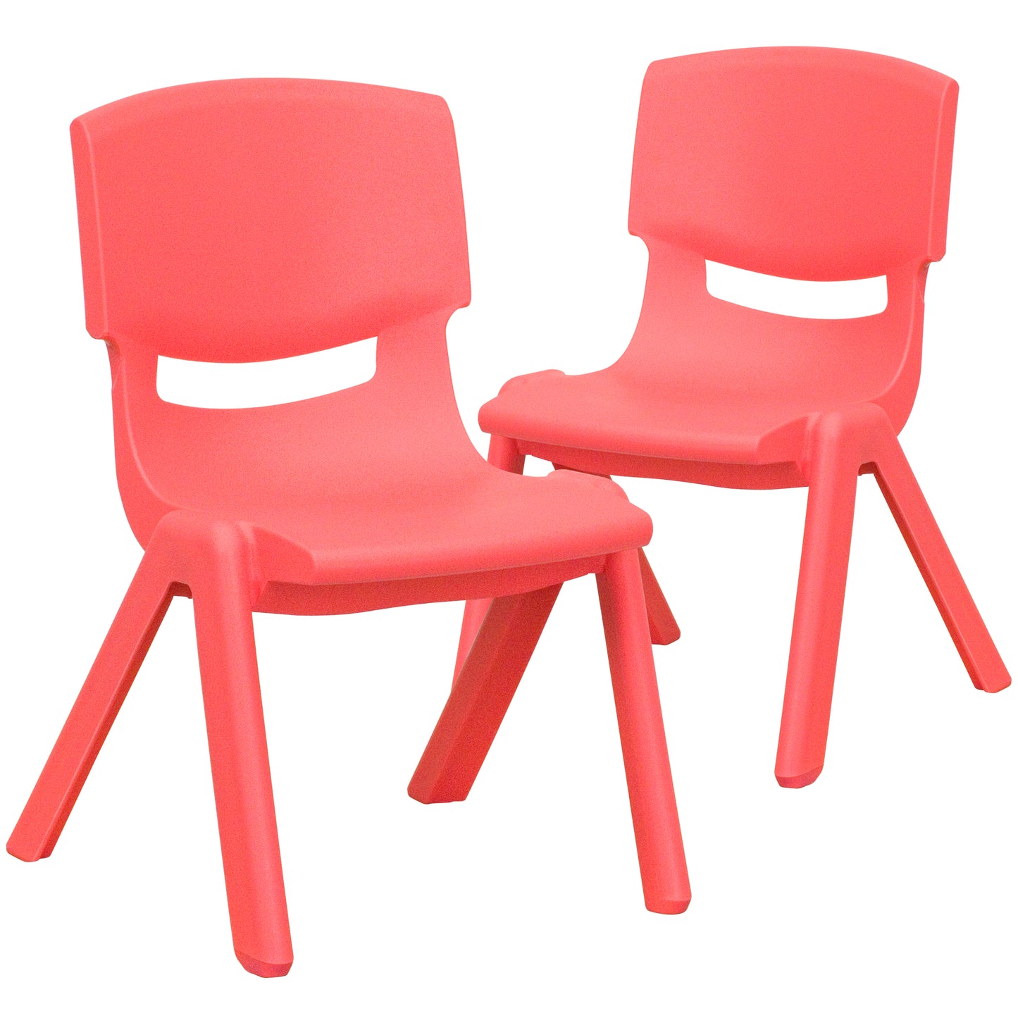 Whitney 2 Pack Red Plastic Stackable School Chair with 10.5'' Seat Height Red