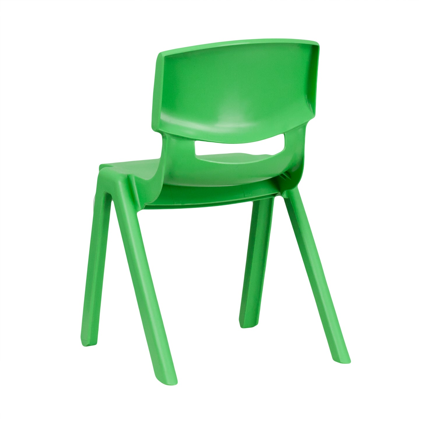Whitney 2 Pack Green Plastic Stackable School Chair with 13.25" Seat Height Green