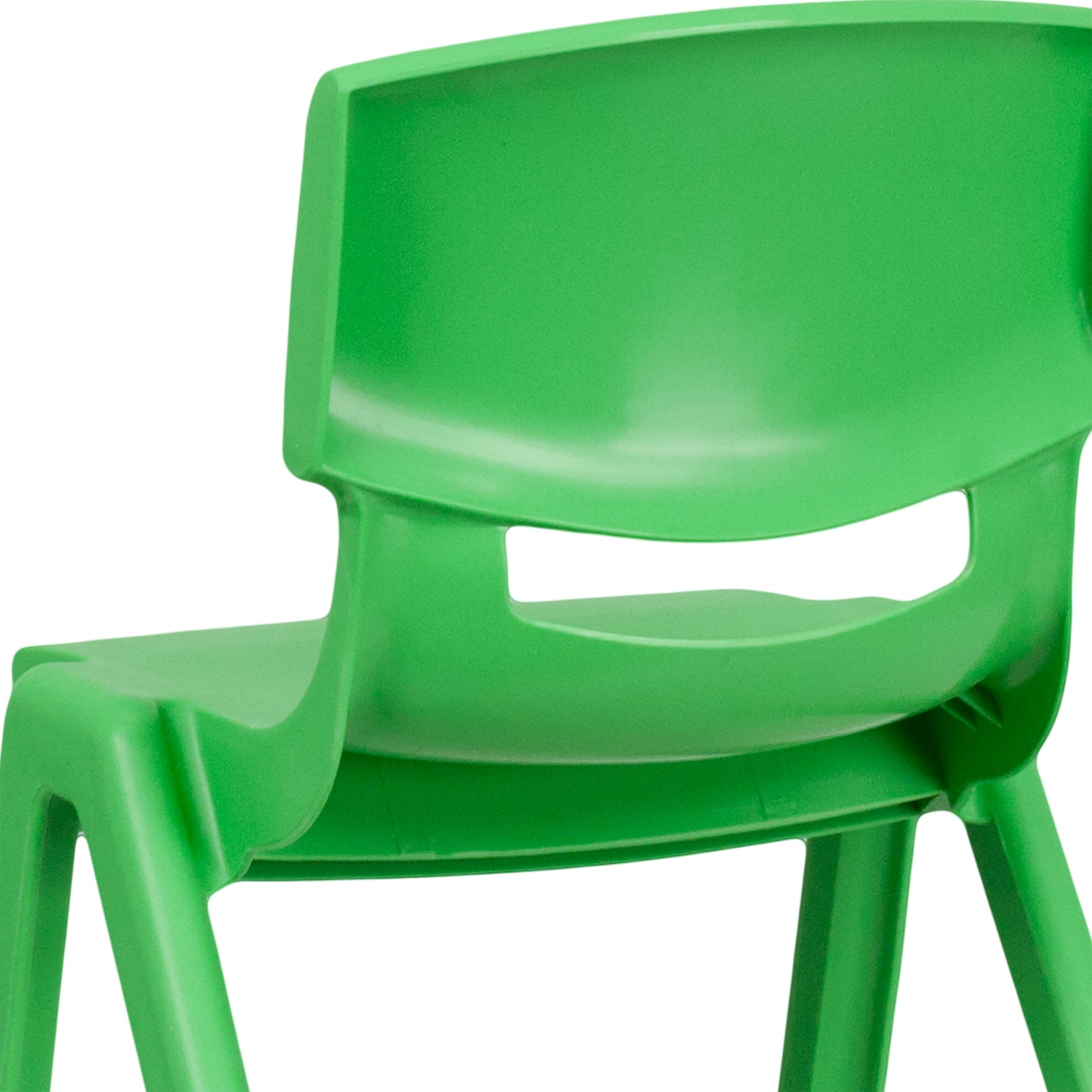 Whitney 2 Pack Green Plastic Stackable School Chair with 13.25" Seat Height Green