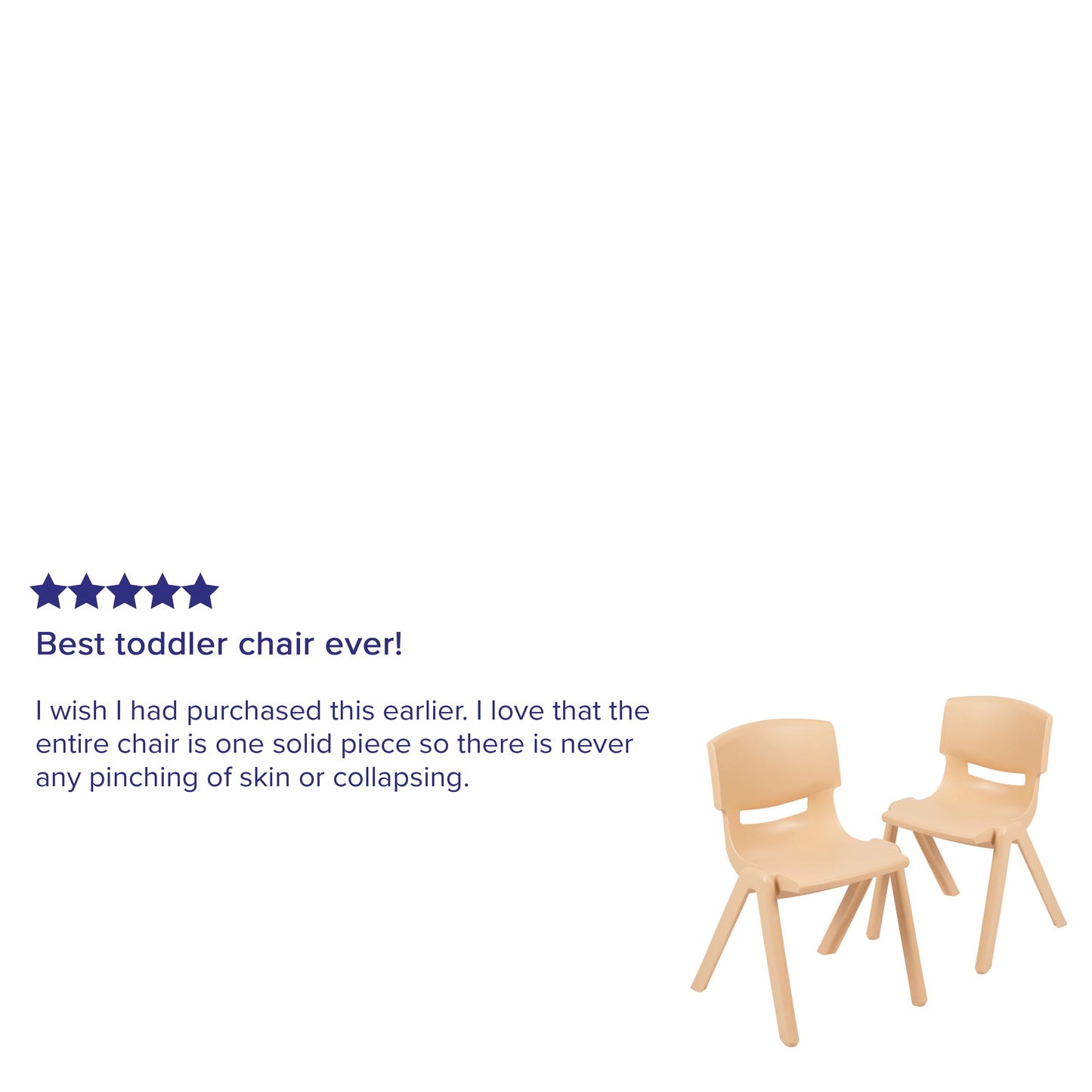 Whitney 2 Pack Natural Plastic Stackable School Chair with 13.25" Seat Height Natural